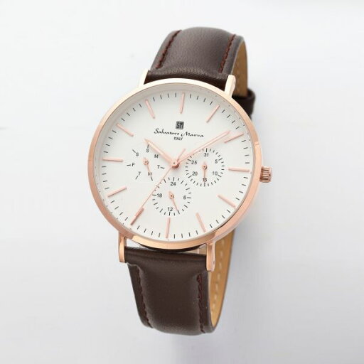 取寄品 正規品 Salvatore Marra 腕時計 サルバトーレマーラ SM22102-PGWH 日常生活防水 日付曜日表示 レザーベルト 防水 メンズ腕時計 送料無料 取寄品 正規品 Salvatore Marra 腕時計 サルバトーレマーラ SM22102-PGWH 日常生活防水 日付曜日表示 レザーベルト 防水 メンズ腕時計 送料無料