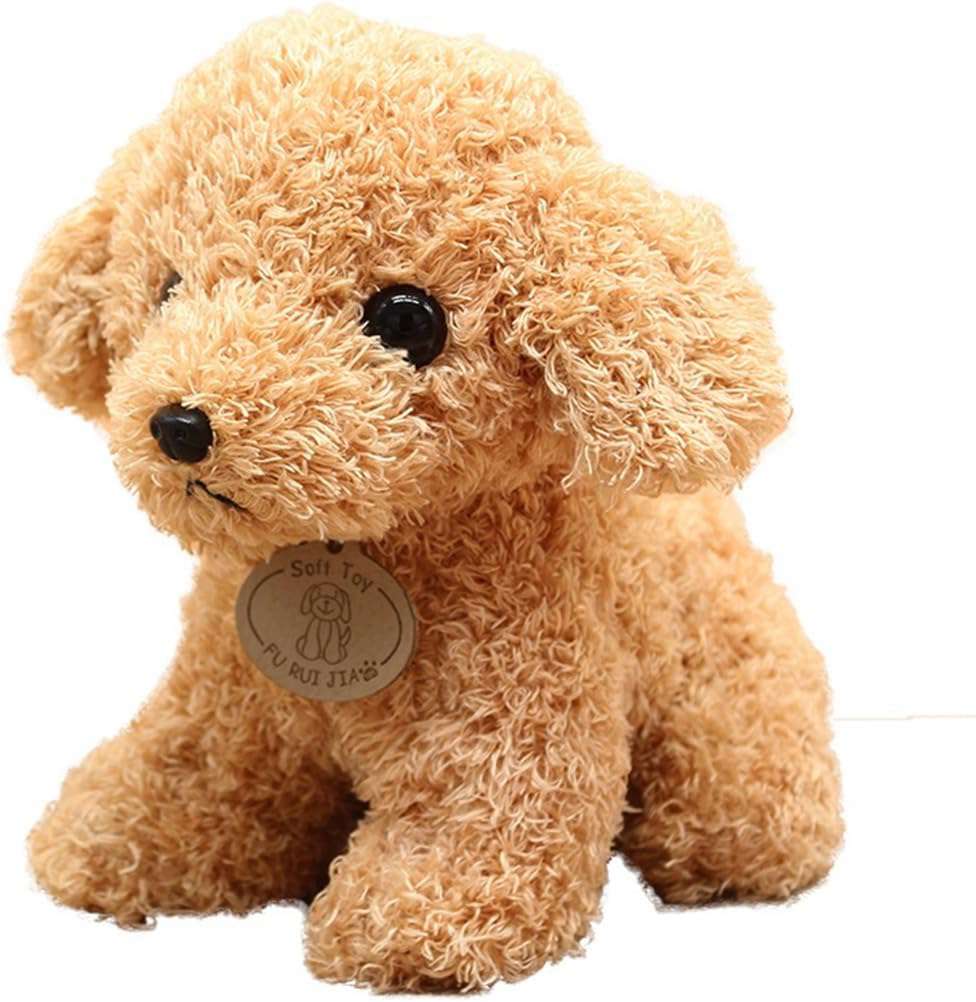 プードル ぬいぐるみ 犬 トイプードル リアル 本物そっくり 心地が良い かわいい 人形 特大 置物 雑貨 イエロー 縫い包み もこもこ ベッドルーム装飾 やわらかい クリスマス 18cm 誕生日 プ