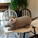 カワウソ 暖かい ぬいぐるみ 抱き枕 縫い包み 可愛い動物 昼寝まくら 癒し系 お誕生日 クリスマス リアル クッション 萌え 添い寝枕 ふわふわ 人形 女の子 ネムネム プレゼント 80cm 置物(3)