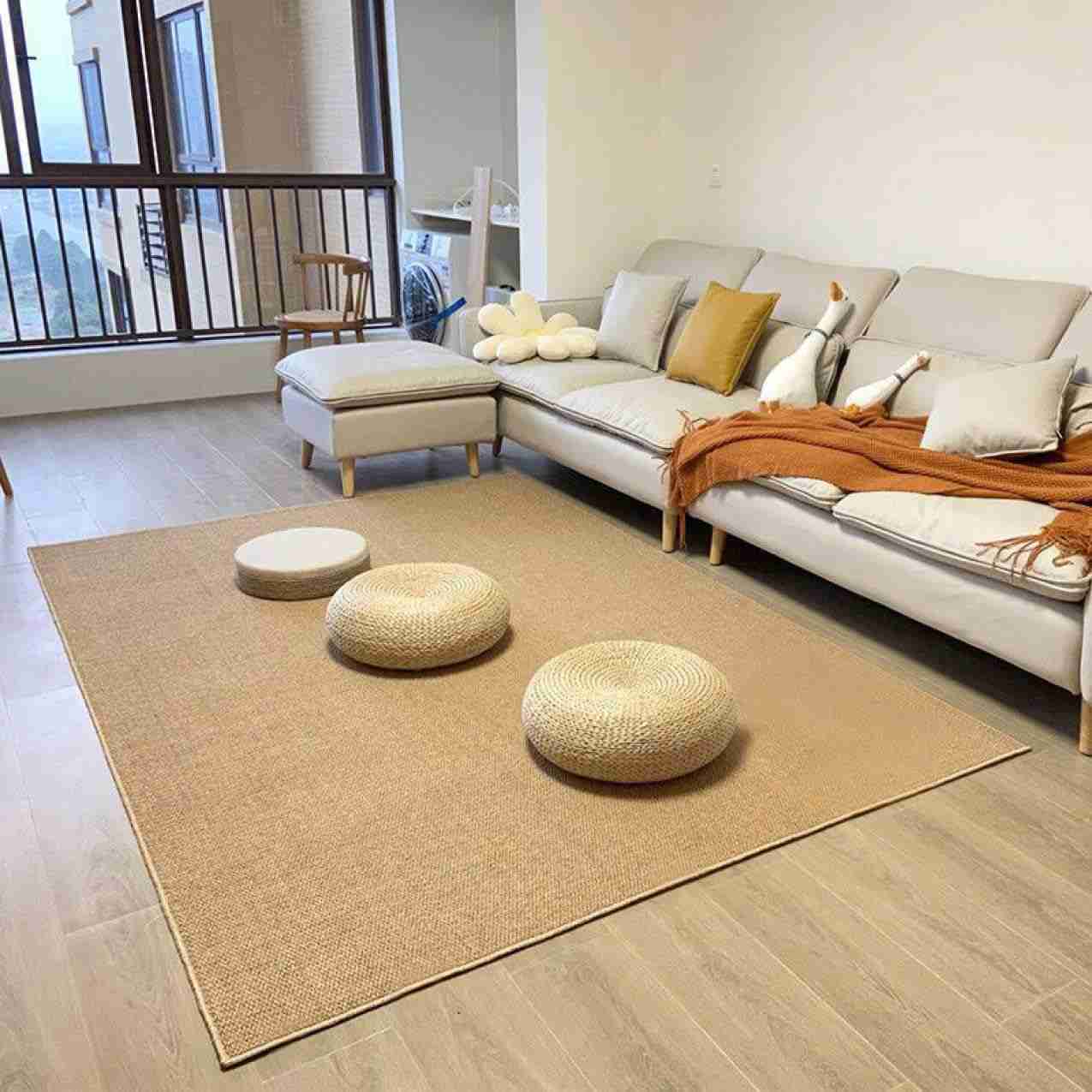 サイザル麻編みラグ ラグカーペット 装飾 50*80cm シーグラスラグ 屋内玄関ラグ カラー1 キッチンラグ ..