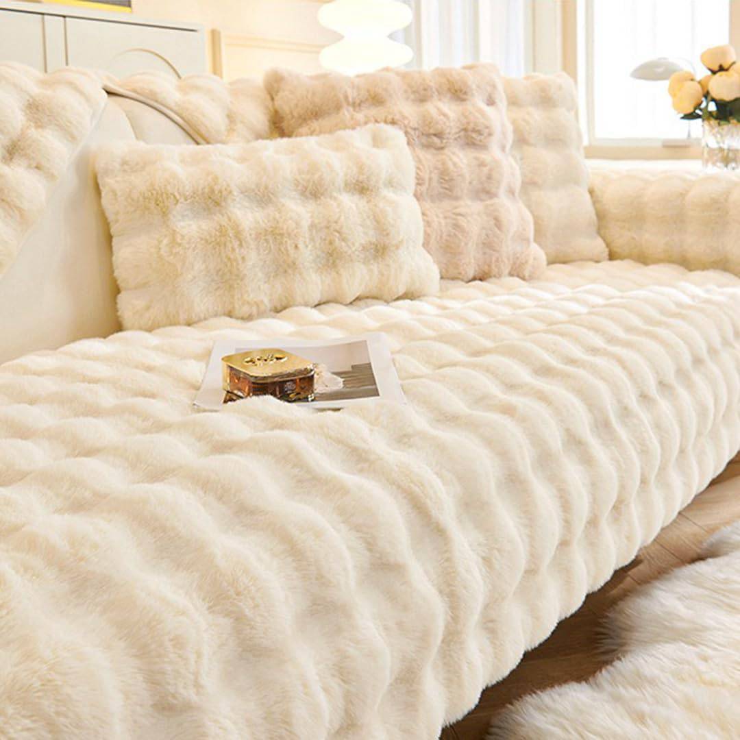 ラビット ソファーカバー かけるだけ ふわふわ あったか 秋冬 セパレート もこもこ 暖かい 防寒対策 洗濯可 おしゃれ かわいい 1人掛け 2人掛け 3人掛け 肘掛け 肘なし 洗える 滑り止め マル