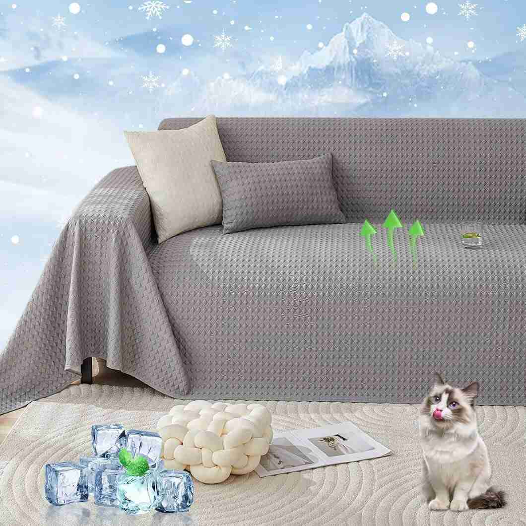 ソファーカバー 冷感 ひんやり ソファーカバー かけるだけ マルチカバー 長方形 大判 夏用 肘付き 肘なし さらさら 3D型 ソファーシーツ おしゃれ 北欧風 冷感素材 ソファ保護カバー ペット対策