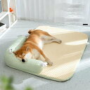 枕付きみ付きペットベッド 洗える犬ベッド 猫 ベッド 犬ソファ 犬と猫クッション 犬スリーピングパッド'小型 中型 大型のペットに適していますペットマット (夏ベージュ色, L)