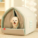 キャットハウス冬暖かい小型犬小屋 閉鎖冬犬ベッド猫ベッド 四季適用猫と子犬 (M)