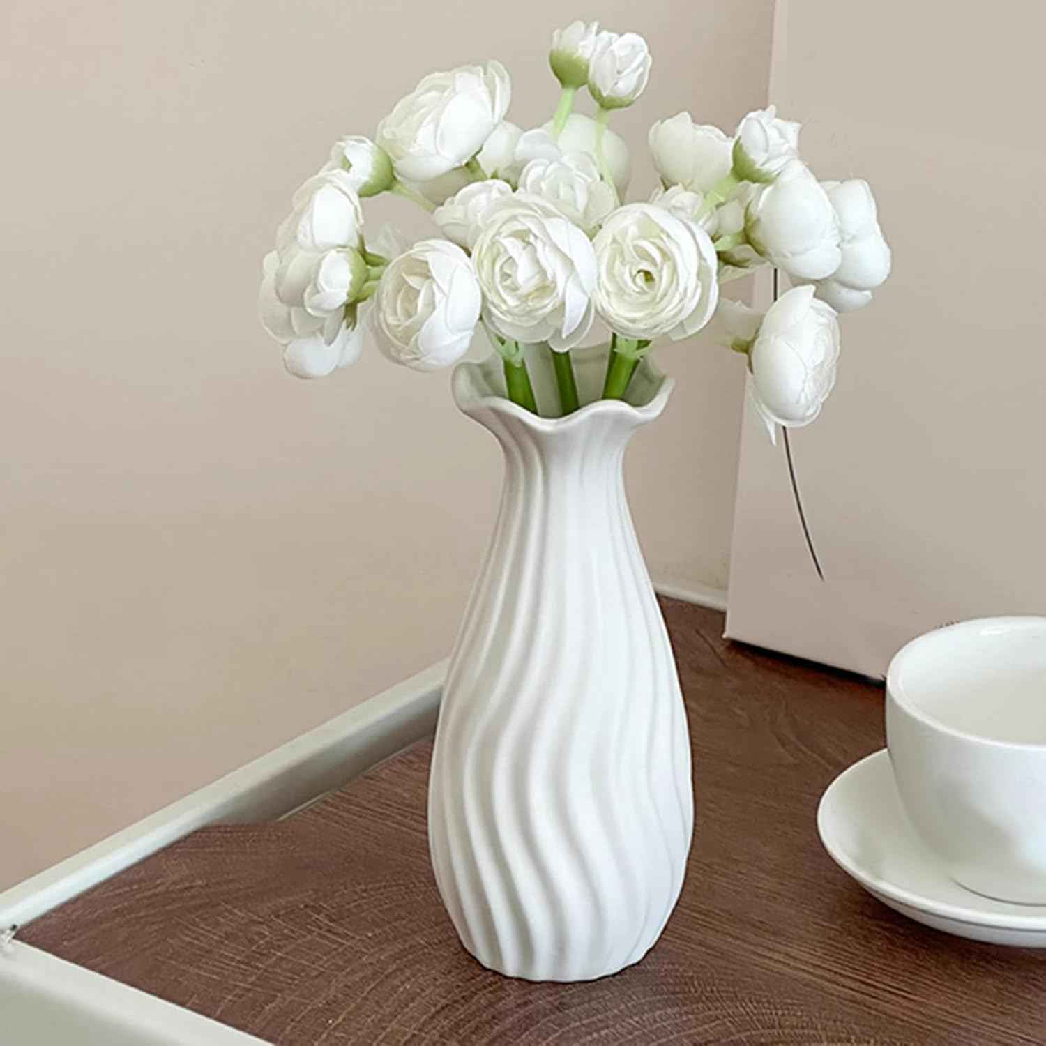 造花 インテリア ホワイト ドライフラワー 花束 花瓶付き 玄関 フェイクグリーン 人工観葉植物 イベント 飾り ギフト プレゼント お見舞い 結婚式 母の日 FreeSize お祝い 店舗 部屋飾り