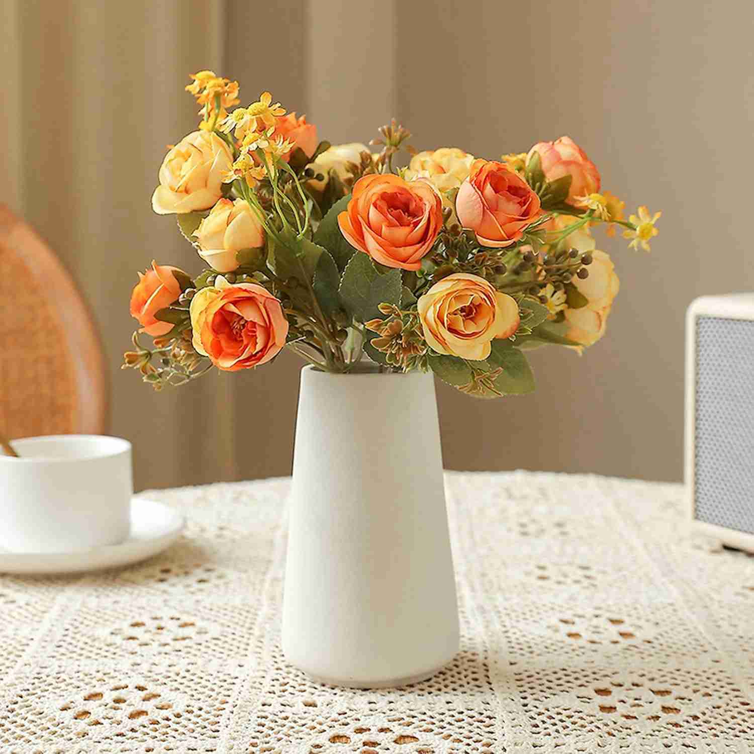 造花 フェイクフラワー アレンジメント デザイン2 和風 和モダン インテリア おしゃれ 癒し 上品 ギフト プレゼント 誕生日 27CM 和室 花瓶付き 北欧 ブーケ かわいい 新生活 枯れないお花