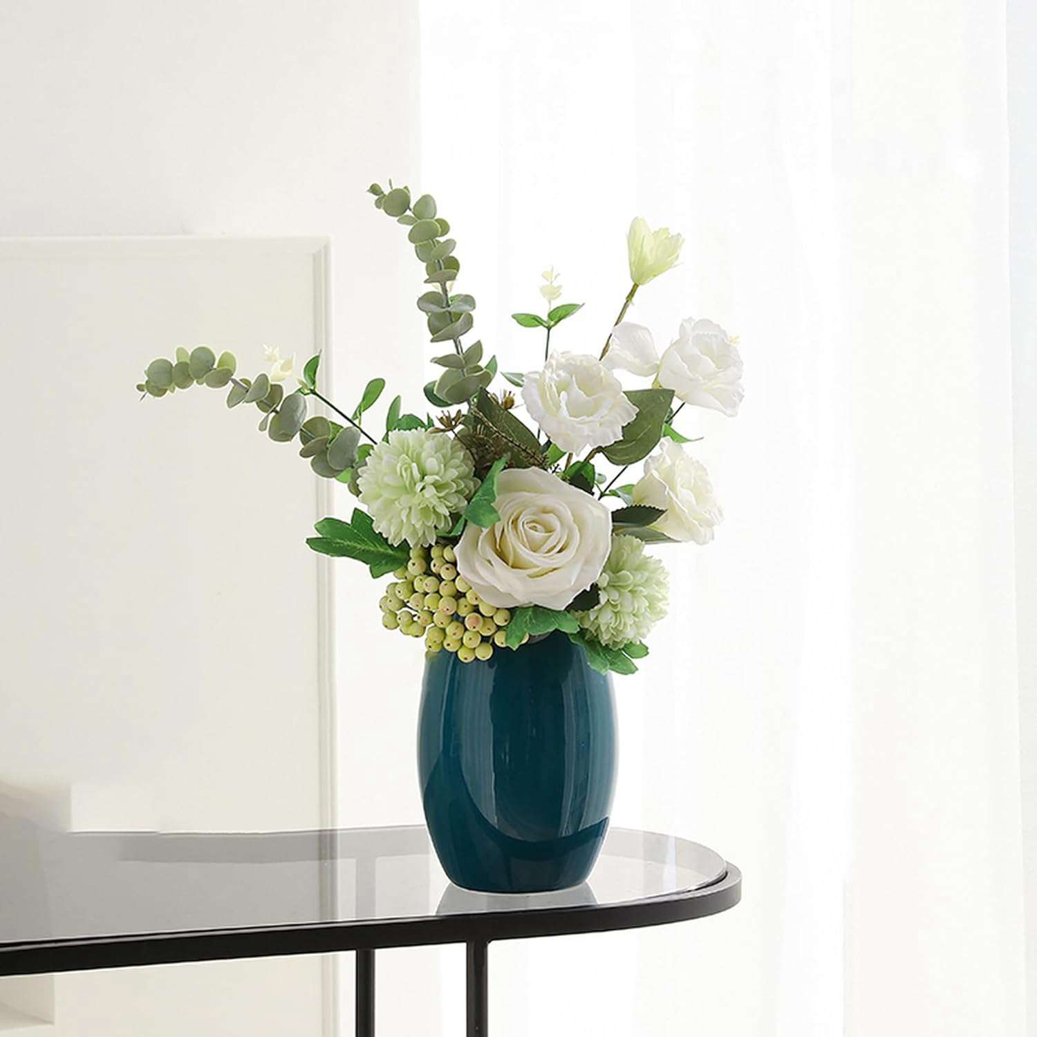 造花 花瓶付き かわいい 30*40cm 小さい 枯れない花 観葉植物 ブーケ 鉢植え 盆栽 インテリア 部屋 喫茶店 パーティー 置ける 飾る ギフト プレゼント おしゃれ グリーン ホーム オフィ