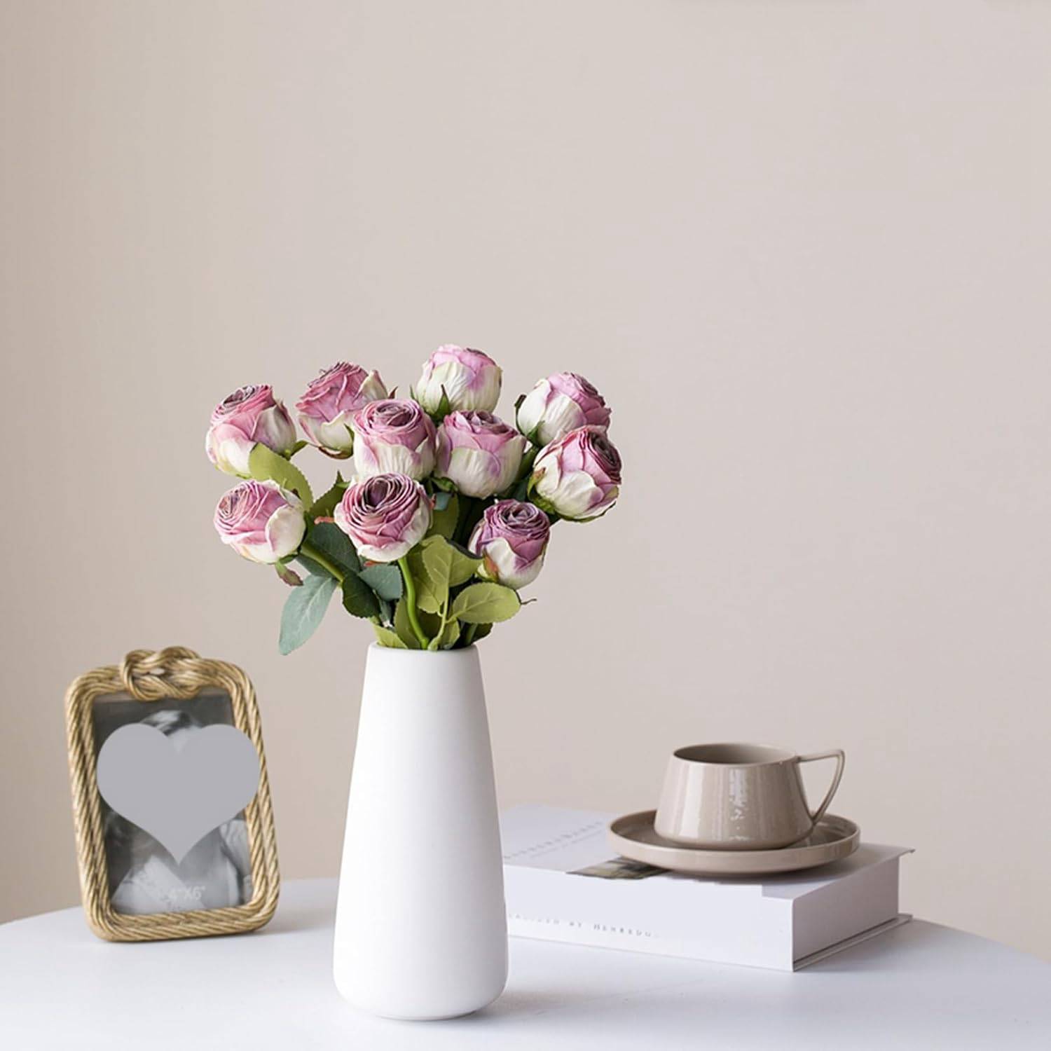 風 造花 絹花の花束 花瓶付き ローズ 人工観葉植物 母の日ギフト インテリア ブーケ 枯れない シルク造花 様式12 開店祝い 部屋 庭園 FreeSize 造花芸術 結婚式 写真撮影 お祝い プレ