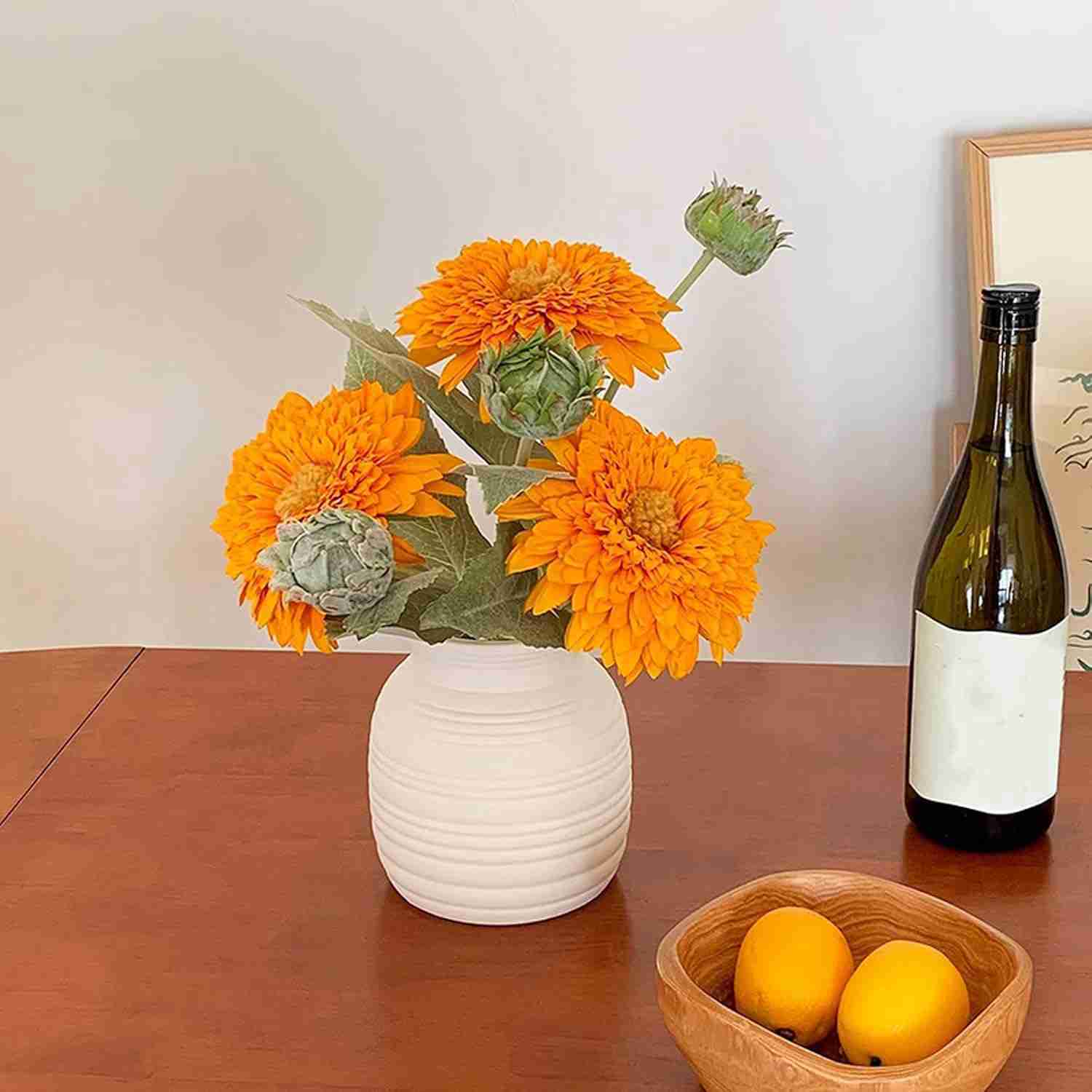 造花セット 花瓶付 置物 インテリア おしゃれ プレゼント リビング 玄関 ダイニング 誕生日 ギフト FreeSize 盆栽 装飾 鉢植え 植物 家庭 室内 オフィス ホテル 窓枠 デスクトップ デ