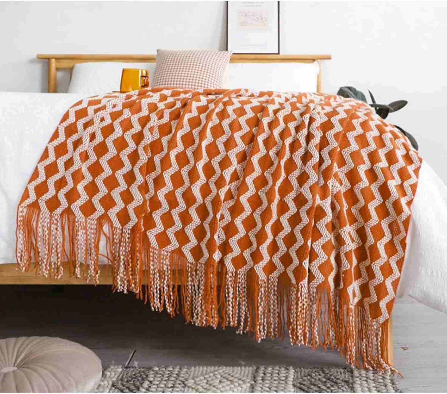 毛布 ブランケット 大判 おしゃれ ボヘミアン柄 北欧風 ニット 薄て ひざ掛け 掛け毛布 肩掛け エアコン対策 ベッドスロー ソファーカバー 多用途 プレゼント オールシーズン フリンジ付き 丸洗い