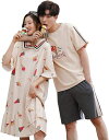 ペア パジャマ セット ペアパジャマ カップル 半袖 パジャマ レディース 夏 ワンピース ビジュー ペアルック ルームウェア 半袖 ペアルック ルームウェア 2着 部屋着 寝間着 上下セット お揃い(4)