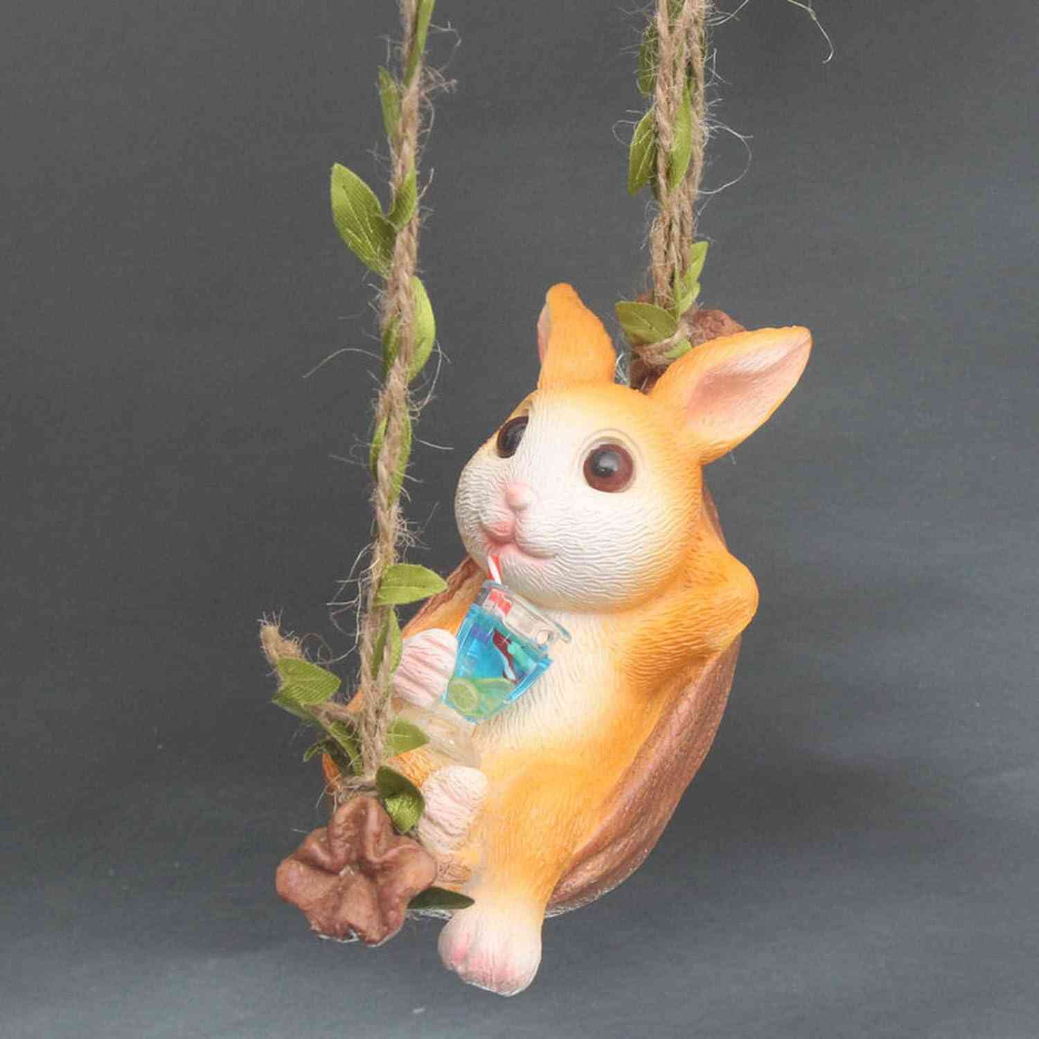 動物オブジェ 置物 興味深いオブジェ 雑貨 動物の置物 動物家族 F うさぎ 兎 ラビット アニマル おもしろ 可愛い 店舗装飾品 インテリア 卓上 鉢植え 本...