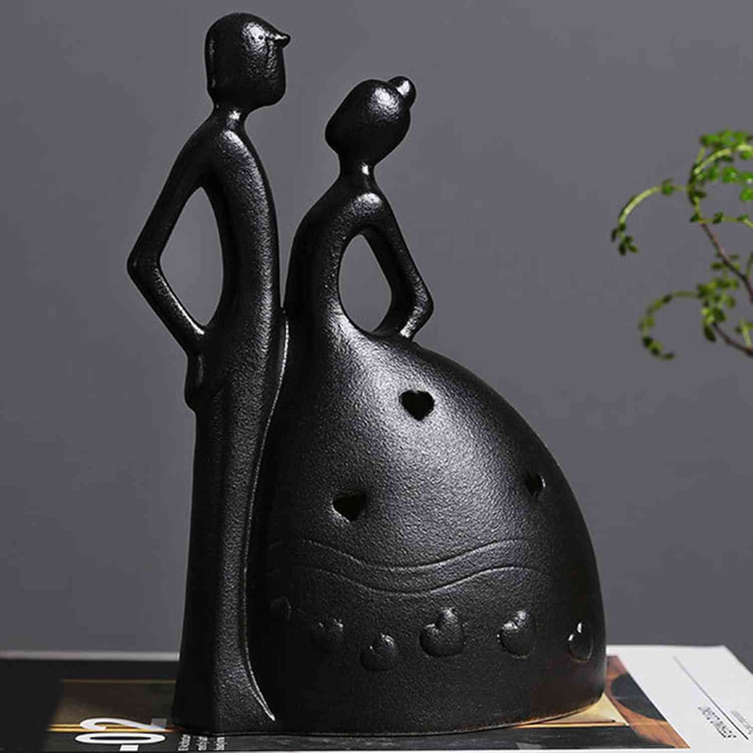 アートオブジェ 置物 デスクトップ装飾 インテリア セラミック製 タイプ3 恋人像 陶器彫刻 カップル像 コレクションフィギュア ホームオフィス 本棚装飾 置物...