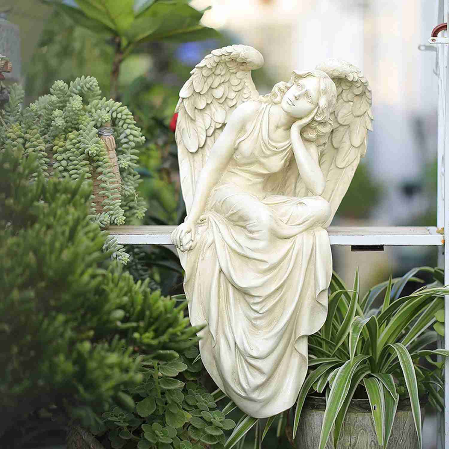 置物 かわいい 癒し ガーデニング 置物 スタンド 樹脂天使型 おしゃれ 鉢飾り 可愛いエンジェル 妖精 北欧雑貨 インテリア 飾り付け小物 癒しグッズ クリス...