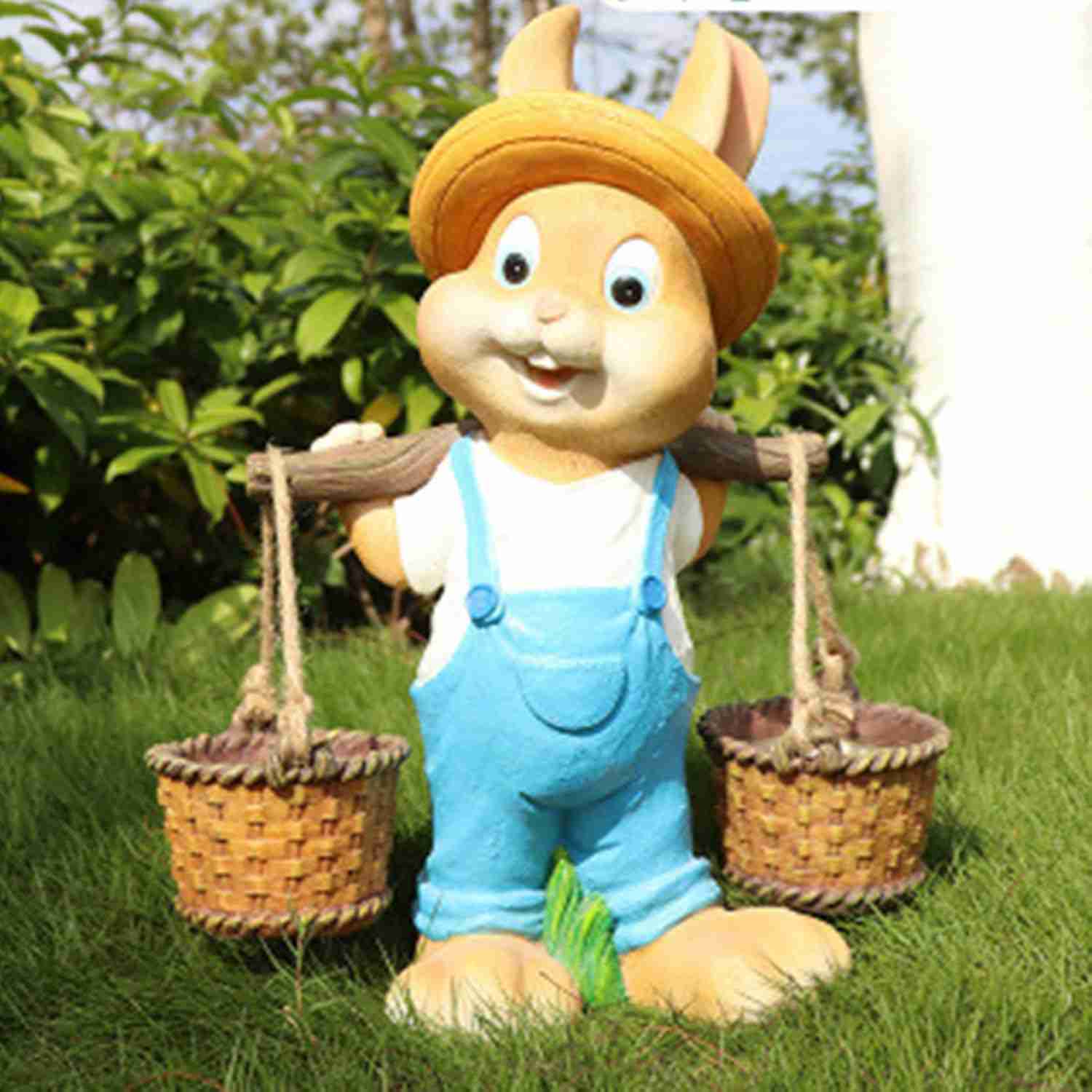 ガーデンオーナメント うさぎ ラビット 動物像 お庭飾り 樹脂製 ガーデニング 置物 オブジェ F 防水 耐久性 ウサギ ガーデン 雑貨 ガーデン ベランダ 屋...