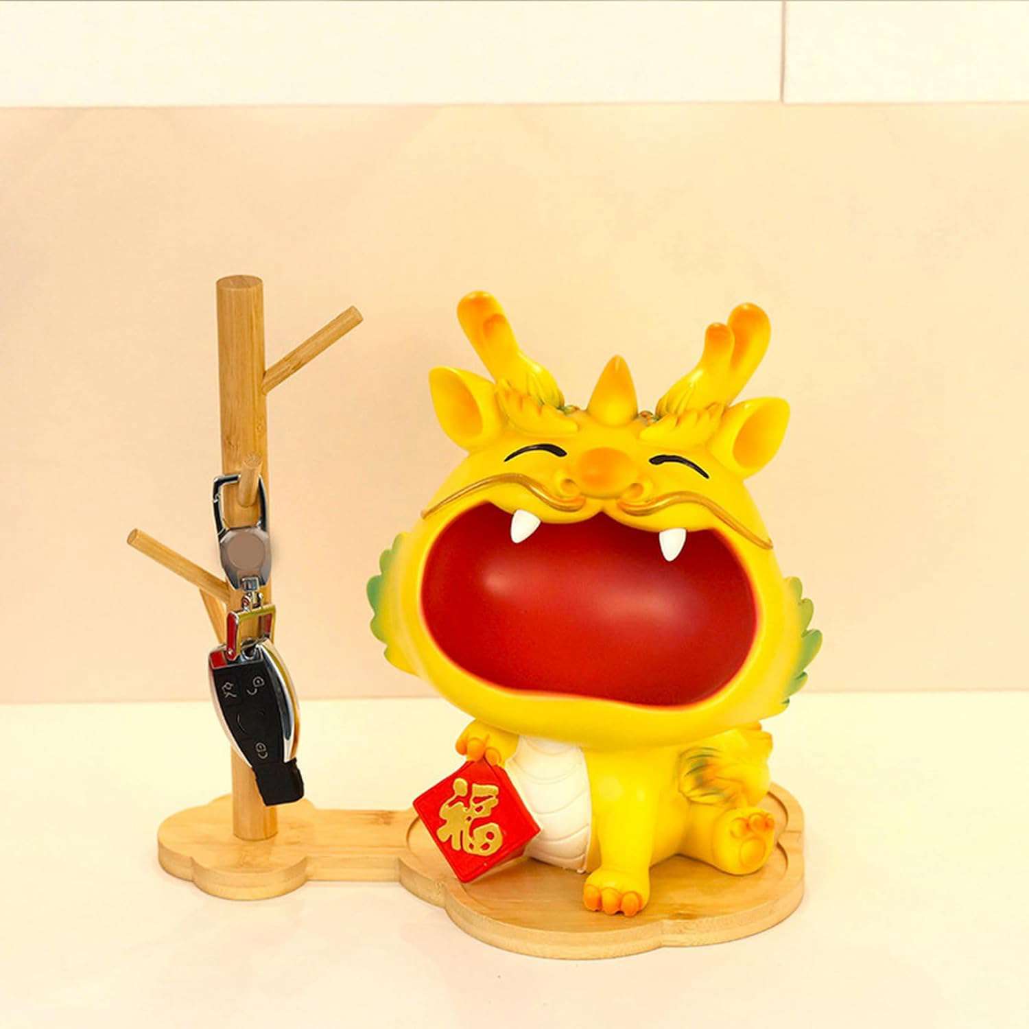 置き物 龍 りゅう 竜 キー収納 金属 トレイ 鍵置き 小物収納 玄関収納 卓上置物 F 動物像 彫刻装飾 口紅スタンド 樹脂製品 インテリア おしゃれ 置物 ...