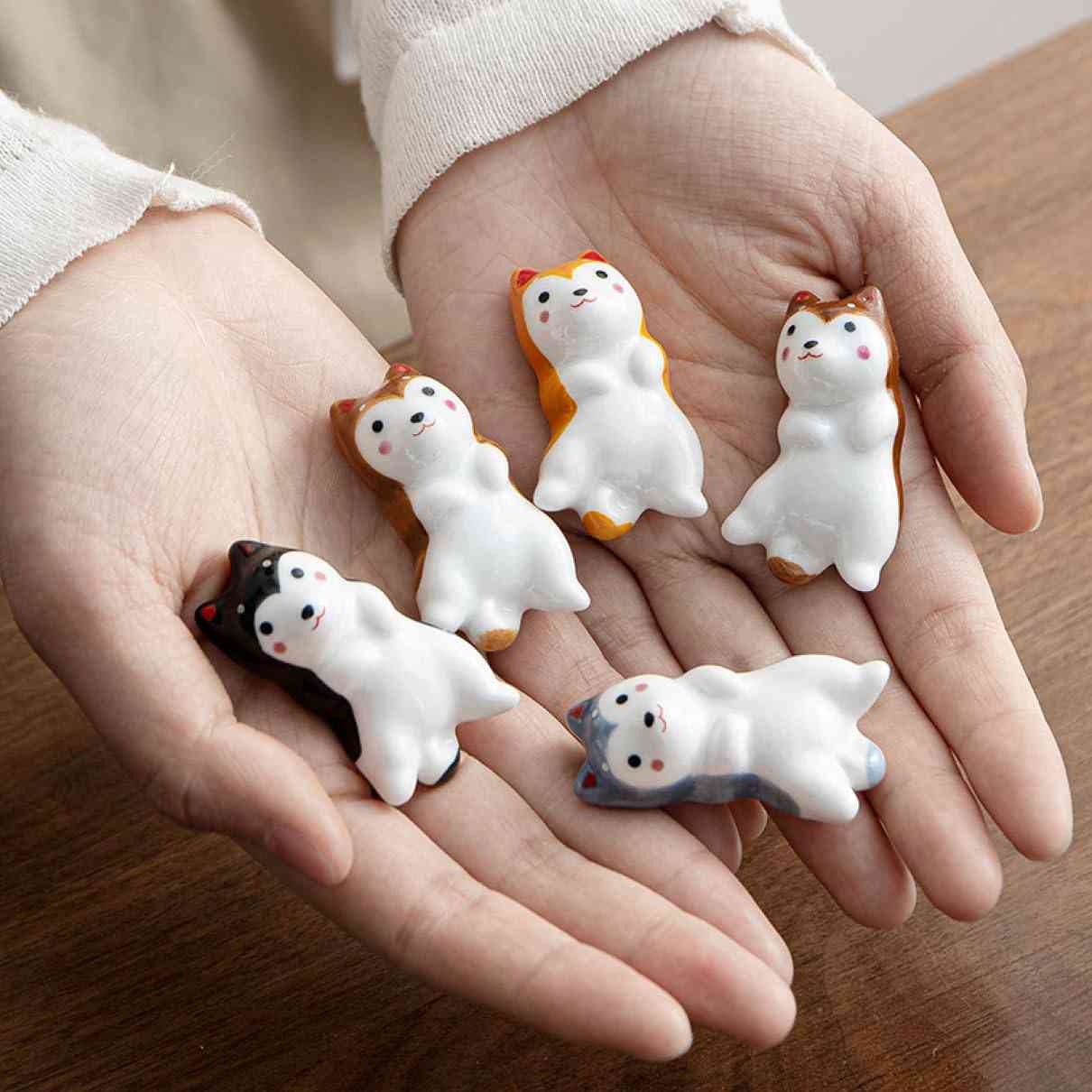 動物シリーズ 箸置き F おしゃれ ネコ 犬 ワンちゃん シロクマ 猫 可愛い食器 セラミック 小型 創造性 陶器 ペンレスト 箸枕 雑貨 卓上小物 テーブルオ...