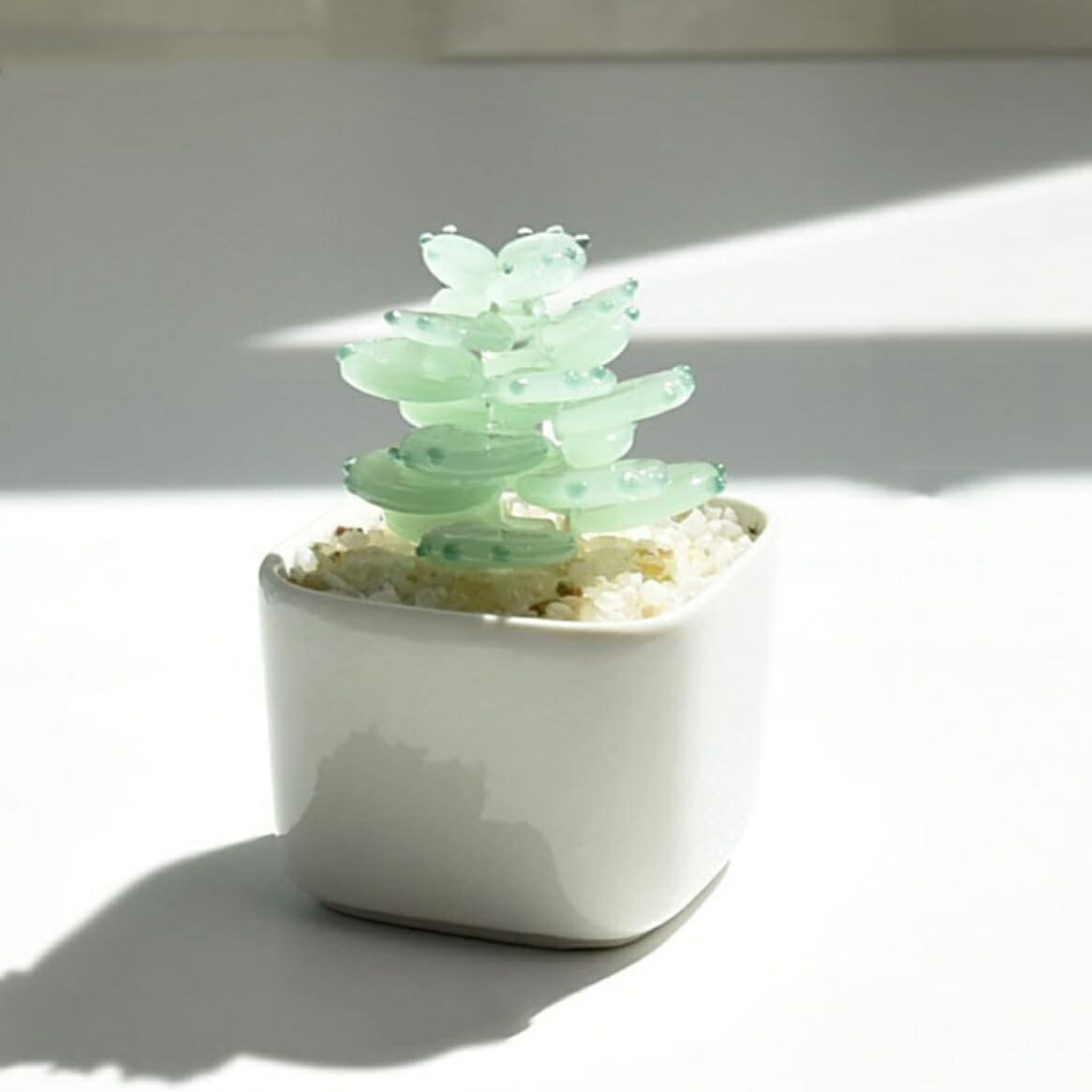 手作り吹きガラスクリスタルサボテン サボテンフィギュア タイプ11 かわいい水晶植物 テーブルデコレーション クリスタルフラワー ガラス細工 ガラスの置物 ガラ...