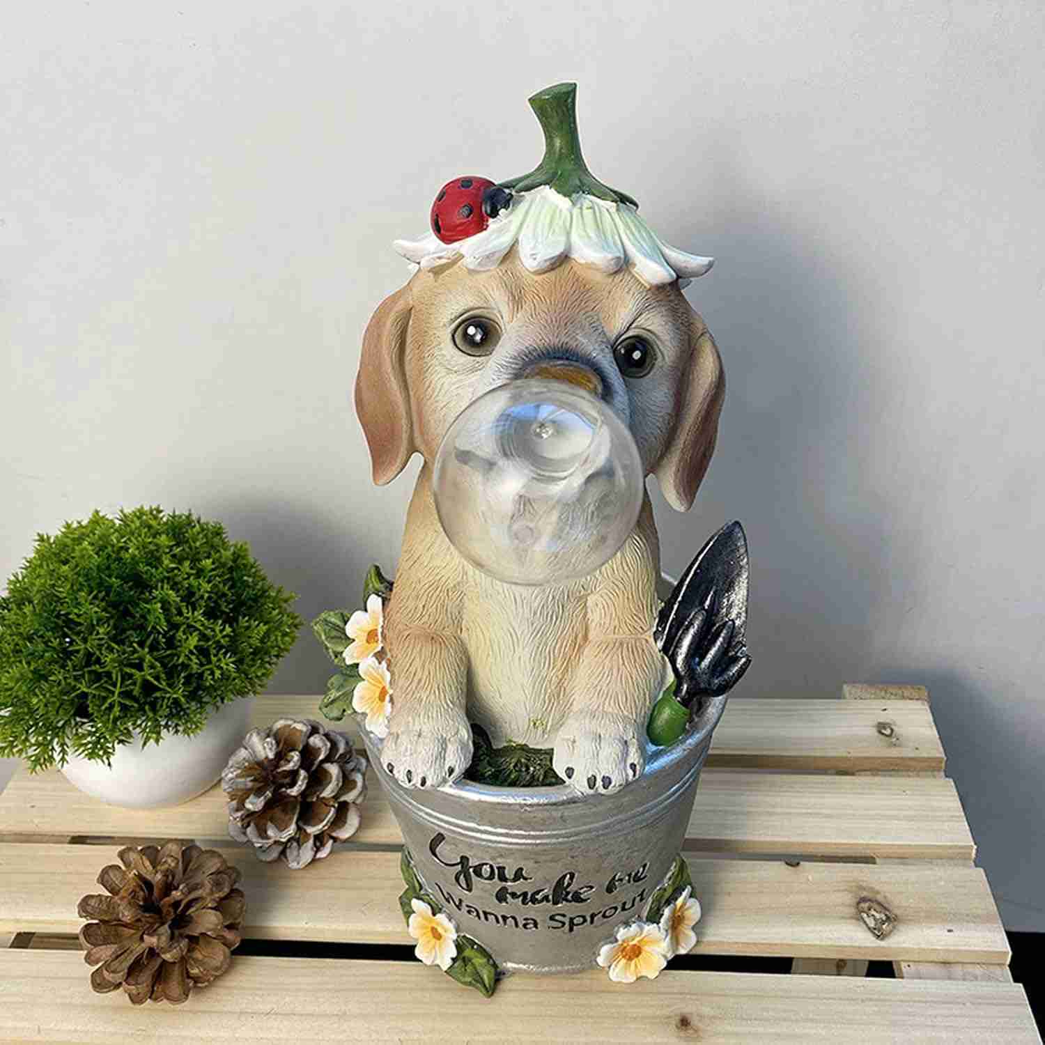 ガーデンライト 庭 飾り ソーラー充電式 犬 動物 置物 LEDライト自動点灯消灯 耐候性 防水 F 自動点灯 エコ 装飾 ナチュラル 庭のアクセサリー ソーラ...