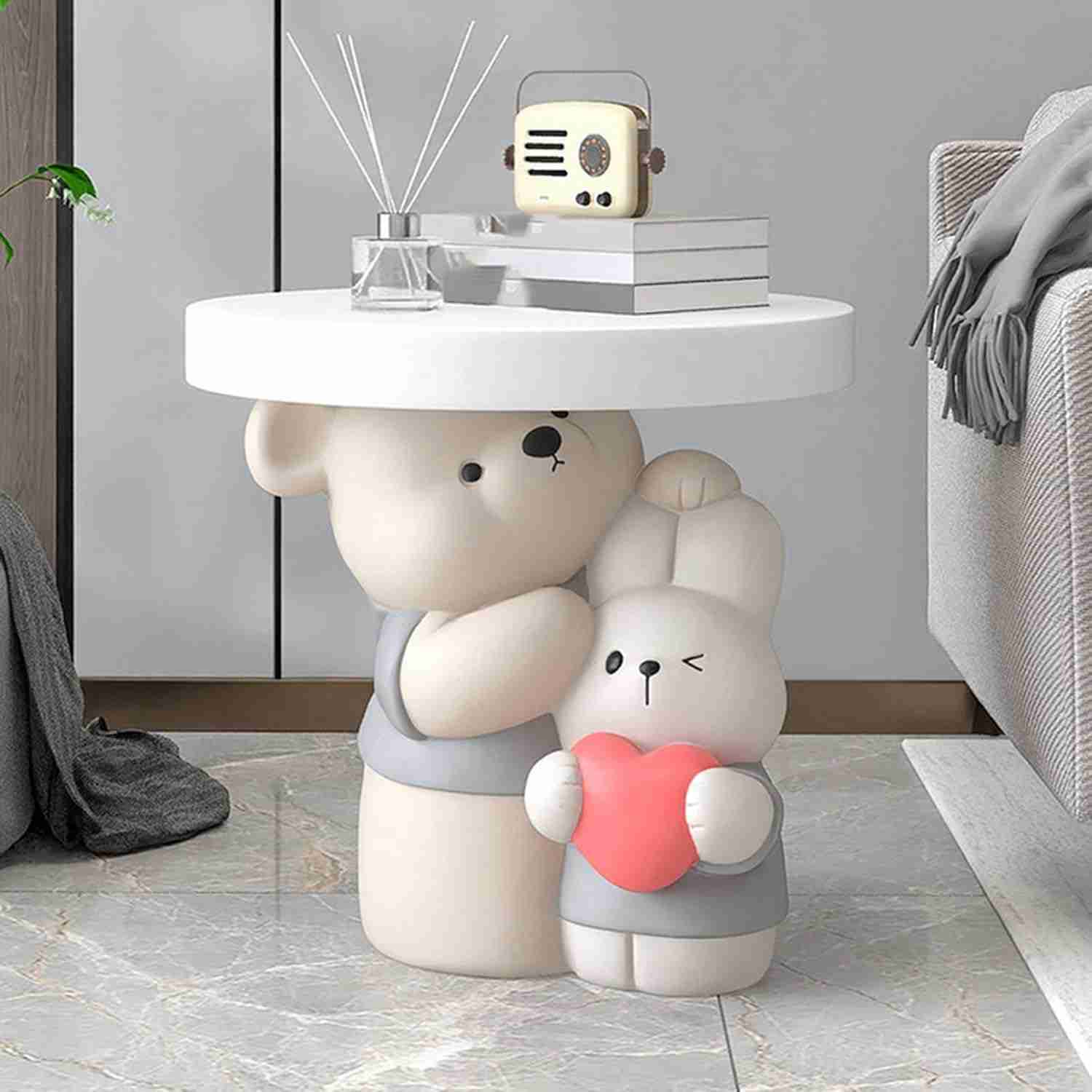 クマさん サイドテーブル ベッドサイドテーブル 置物 タイプ2 オブジェ 小物置き 熊 大型 アニマル 動物 インテリア インテリア雑貨 プレゼント コーヒーテ...