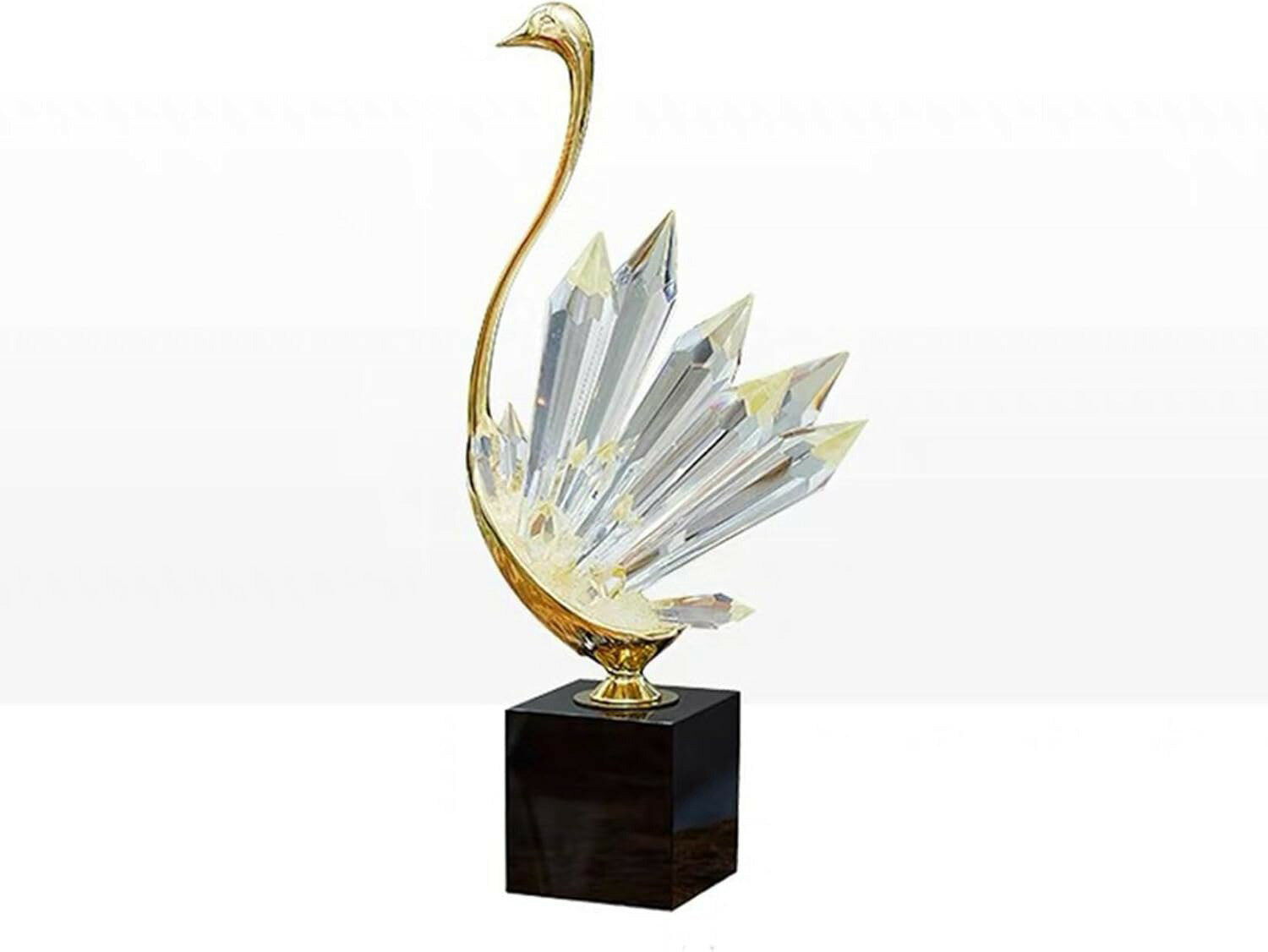 スワン オブジェ おもしろい置物 モダン風 動物像 インテリア 家の装飾 F 美術工芸 動物オブジェ クリスタル 大きい オーナメント デスク コーヒーショップ...