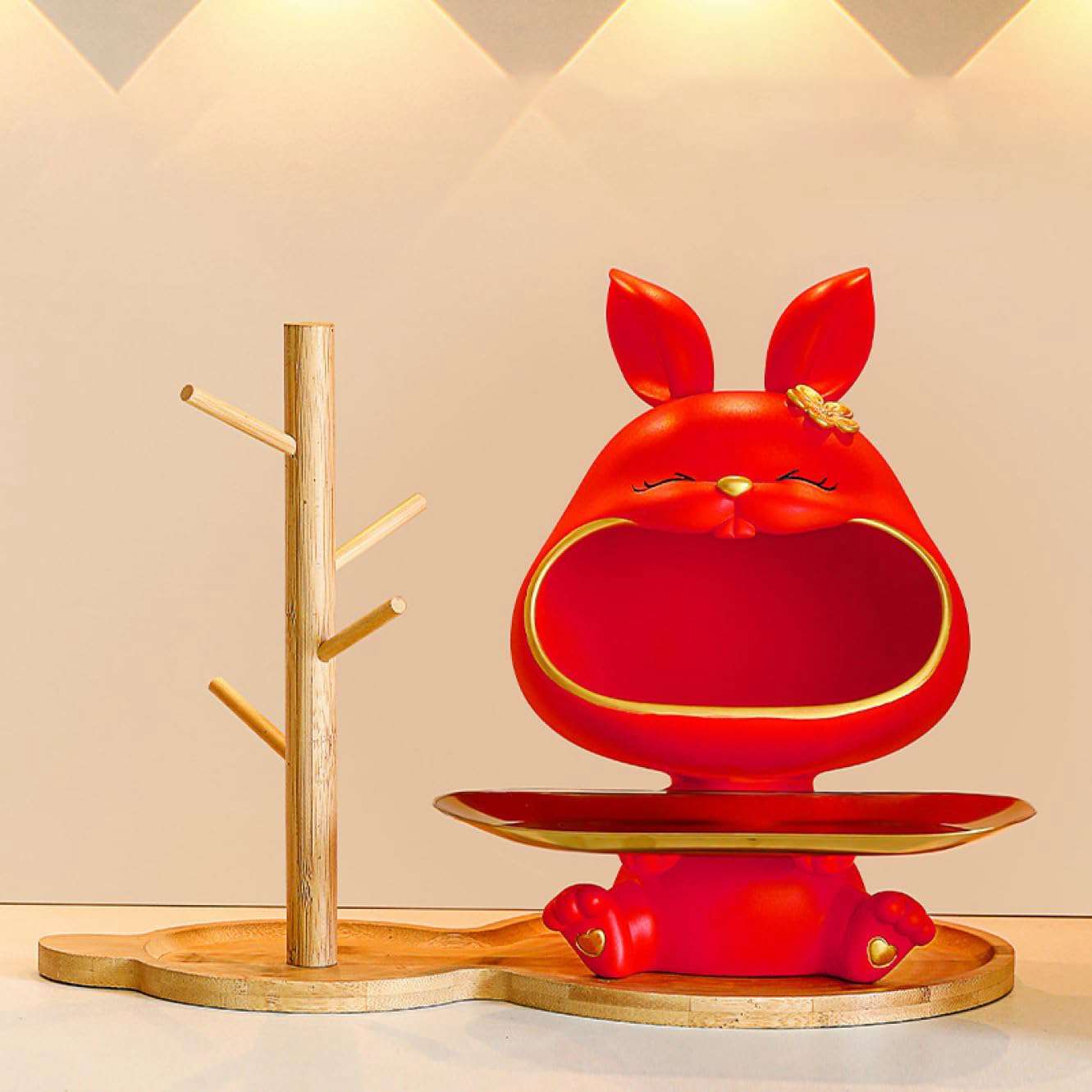 ラビットの置物 キー収納 タイプ10 F 収納トレイ 多機能収納 卓上収納 置物 オブジェ 小物入れ 鍵置き 鍵入れ ジュエリー 鍵 腕時計 玄関 収納 おしゃ...