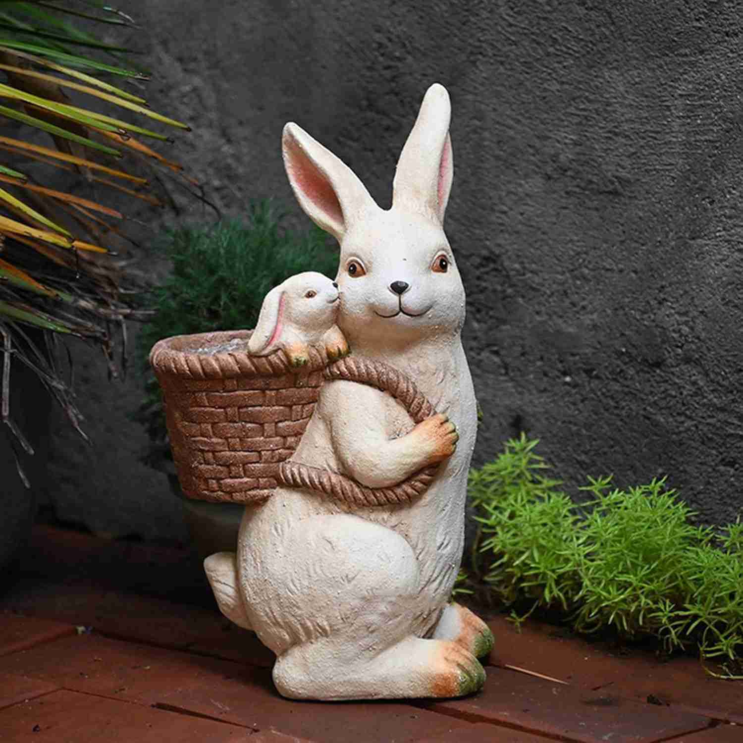 ガーデンオーナメント うさぎ 雑貨 ラビット 置物 兎 オーナメント ガーデン オブジェ ガーデニング インテリア 置物 F マスコット ディスプレイ 庭 玄関...