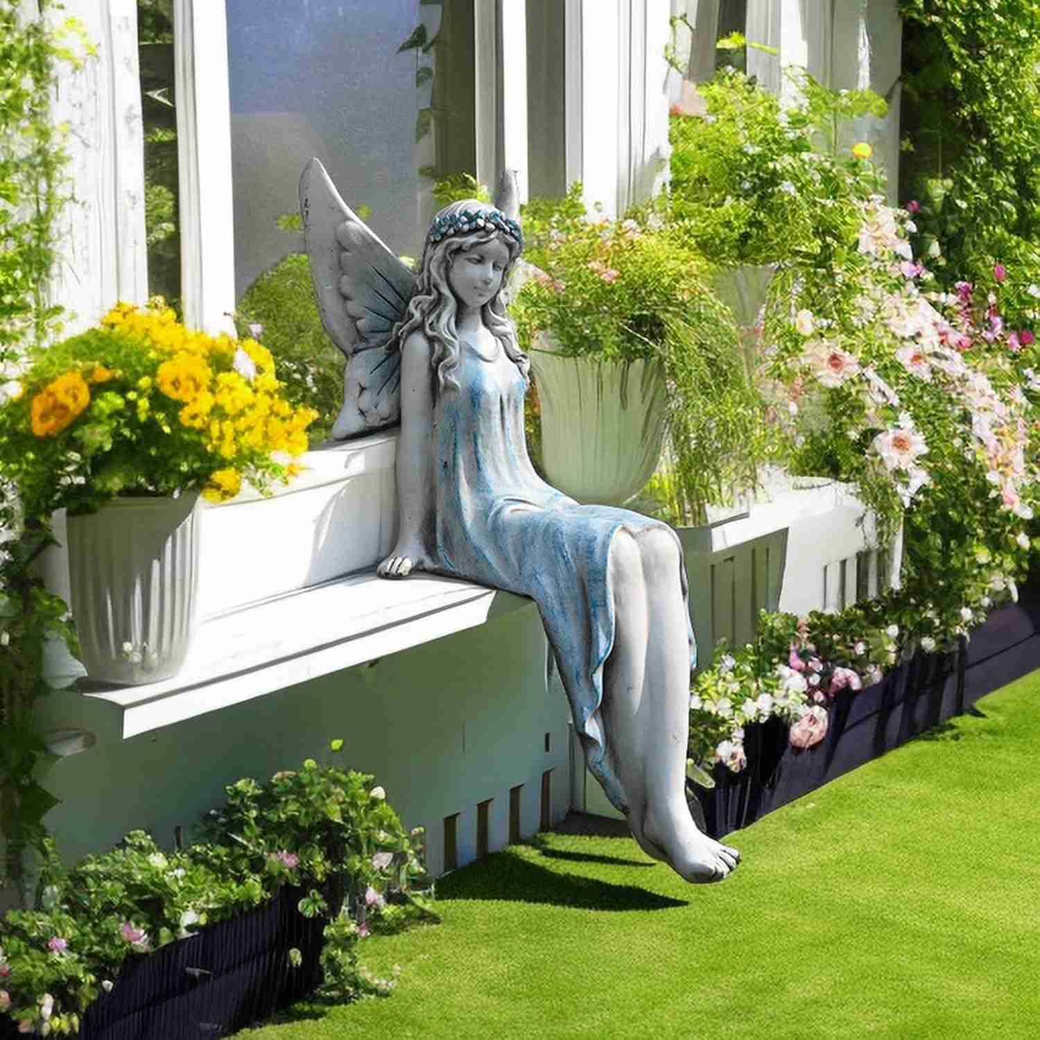 置物 かわいい 癒し ガーデニング 置物 スタンド 樹脂天使型 おしゃれ タイプ1 鉢飾り 可愛いエンジェル 妖精 北欧雑貨 インテリア 飾り付け小物 癒しグッ...