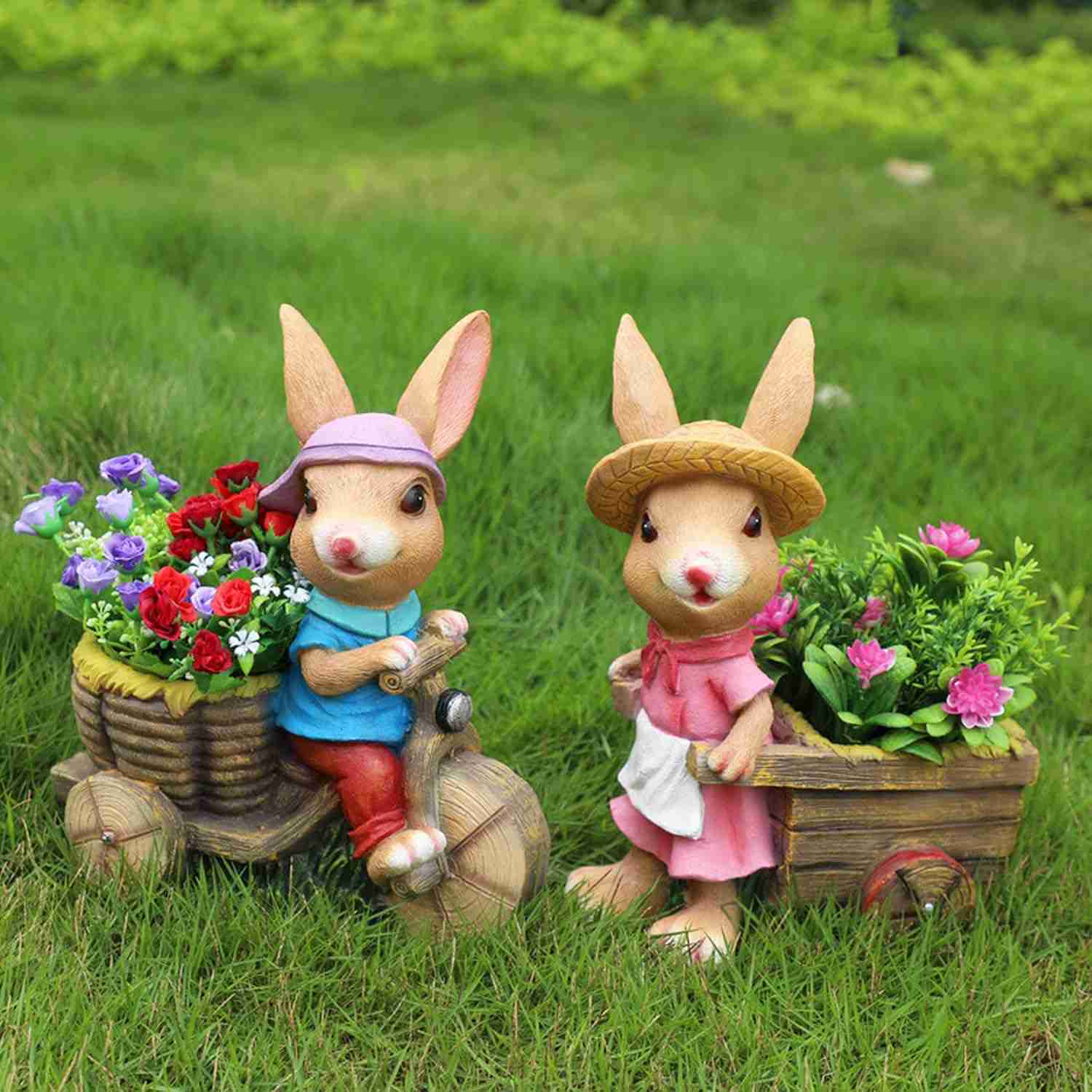 置物 うさぎ 飾り物 兎の置物 ガーデンアクセサリー ガーデン用品 オブジェ ラビット 置き物 レジン製 おしゃれ 癒し系 かわいい タイプ1 ガーデン 動物 ...