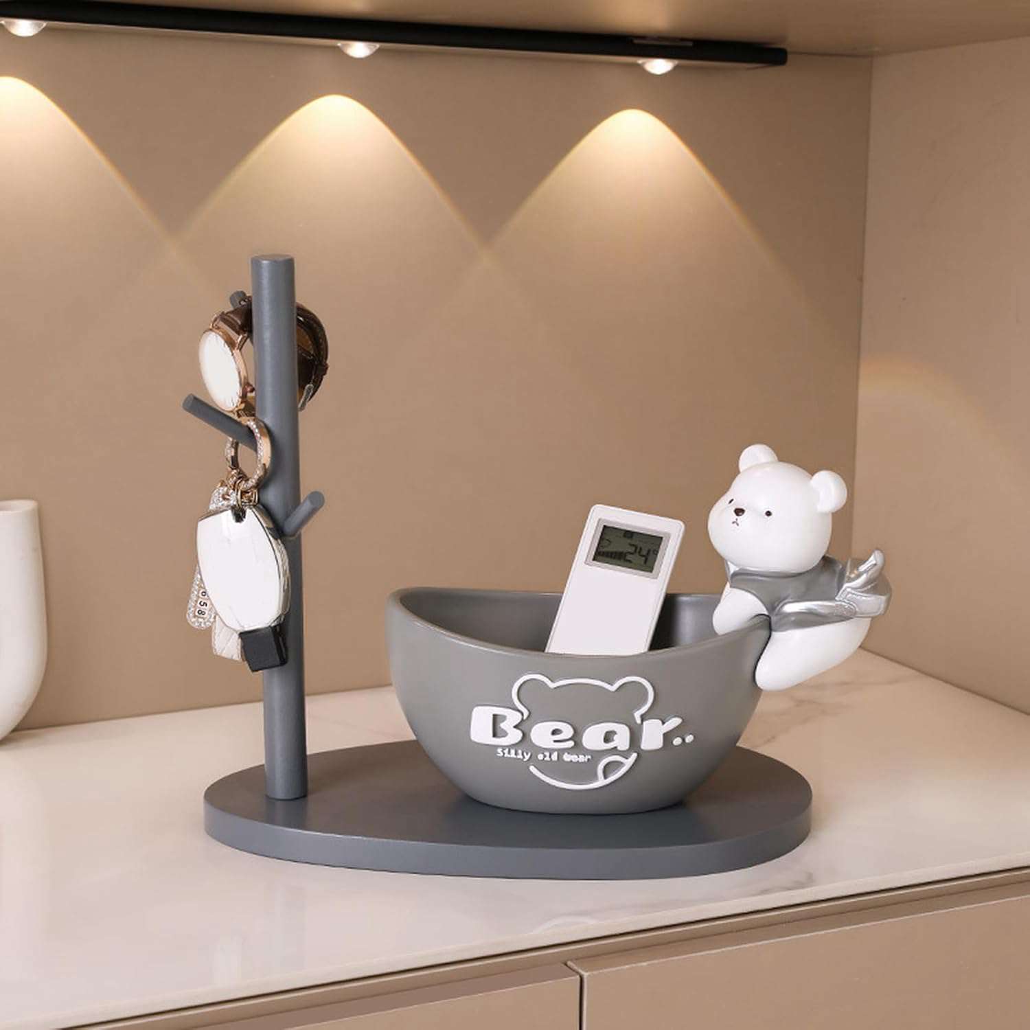 皿を上げる宇宙飛行士 置物 人 皿を捧げる 樹脂製 ステンレス鋼の皿 玄関置物 玄関収納 鍵置き タイプ10 キー収納 置物 飾り 雑貨 鍵 腕時計 F 彫刻装...