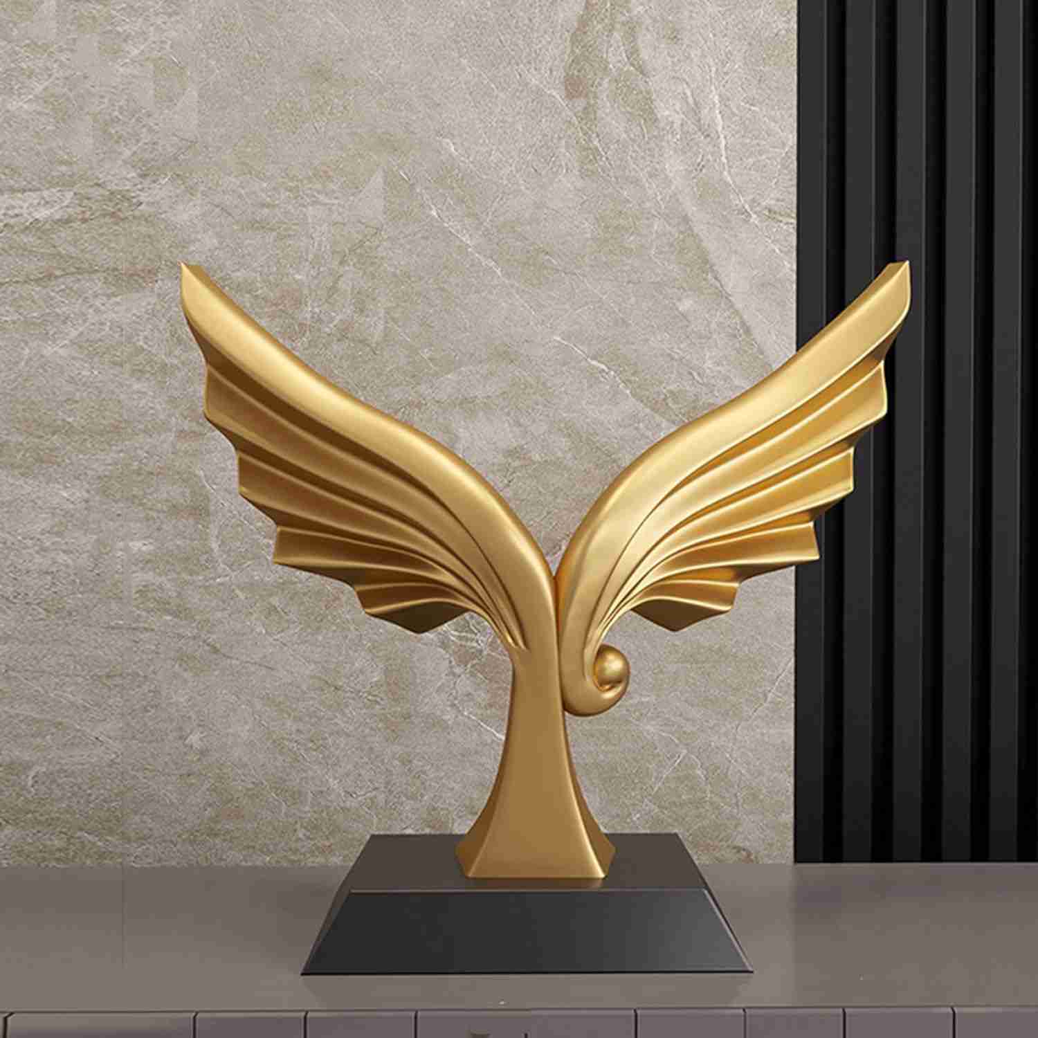 アート ゴールド/ホワイト F 置物 タイプ3 装飾 彫刻 像 ホーム リビングルーム アクセサリー モダン 翼 レジン 屋内 エレガント 本棚 暖炉 モダン ...