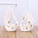 スワン 白鳥 モダンな 置き物 セラミック製 置物 玄関 工芸品 クリエイティブ 飾り アート飾り インテリアグッズ 雑貨 モダン ホームデコレーション 贈り物 アニマルオブジェ M 結婚祝い 卓上
