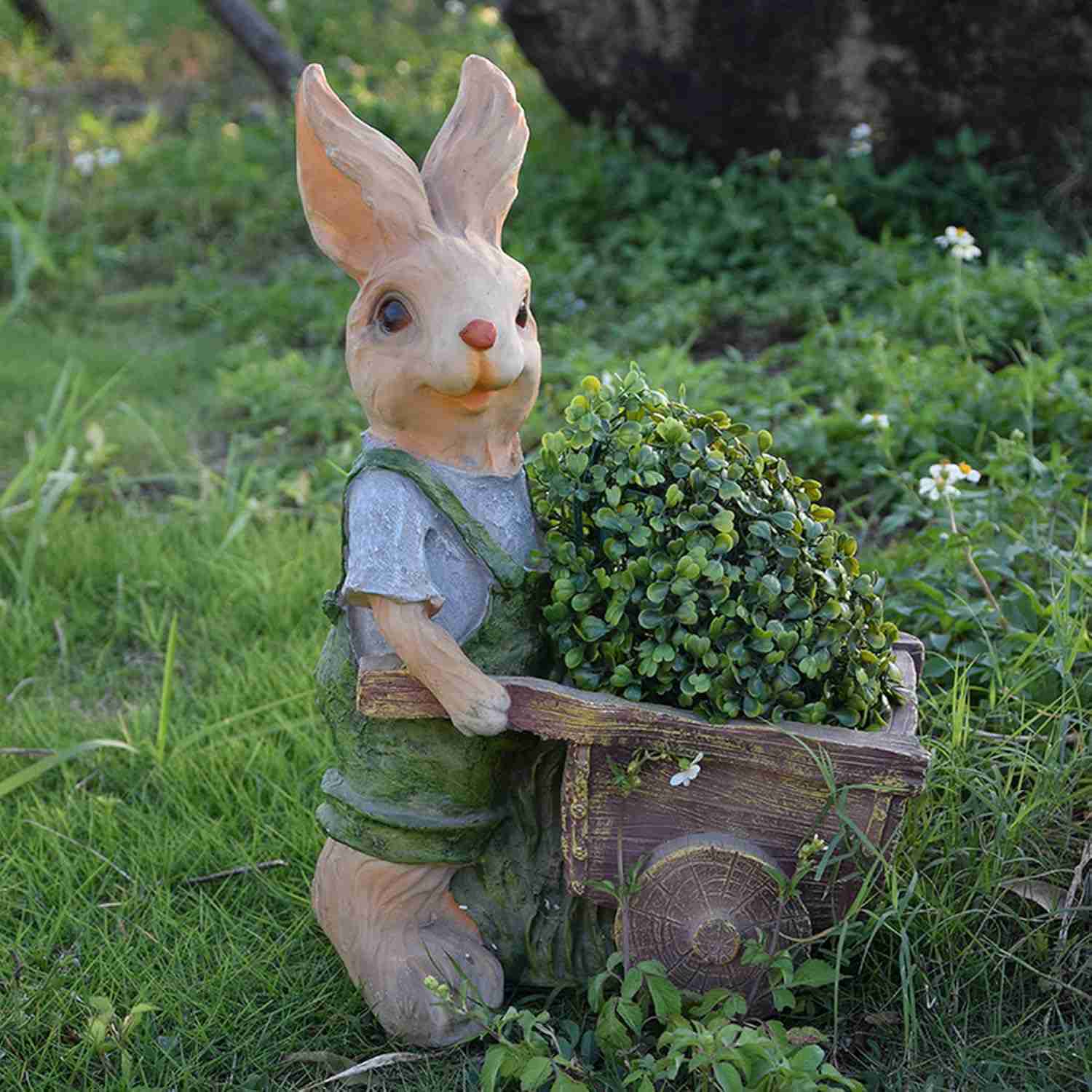 ガーデンオーナメント 動物 庭 オブジェ うさぎ 置き物 動物像 F 兎 アニマル 置物 ラビット 彫像 ガーデニング タイプ3 屋外 装飾品 庭の装飾 インテ...