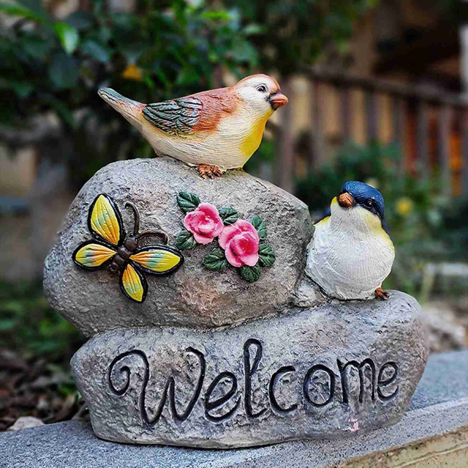 置物 ウェルカム 飾り物 鳥の置物 タイプ2 ガーデンアクセサリー ガーデン用品 オブジェ バード 置き物 レジン製 おしゃれ 癒し系 かわいい ガーデン 動物...