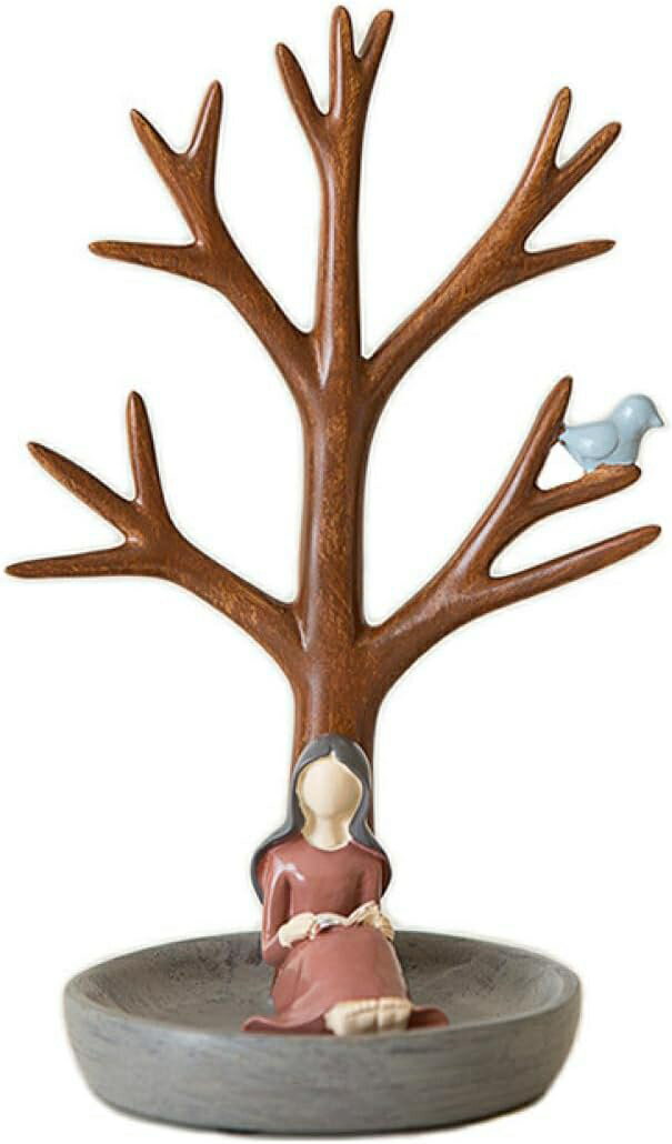 北欧スタイル 人形の置物 収納 ブラウン 樹脂 F 雑貨 コンテナ デスクトップ オーガナイザー キーホルダー 置物 テーブル オフィス 装飾 オーナメント 玄...