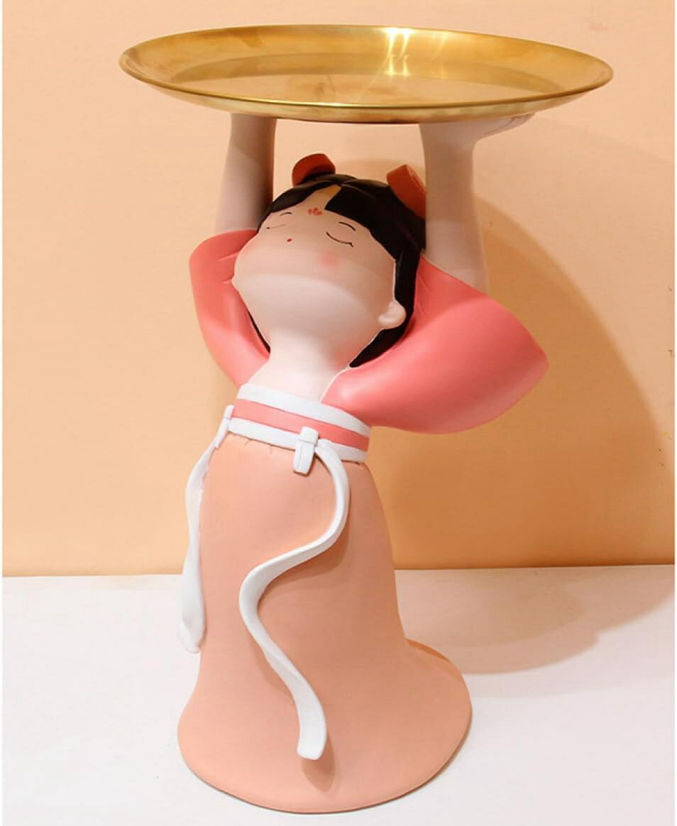 玄関 収納 F ジュエリー アクセサリー 小物入れ 鍵置き 鍵入れ 人形 女の子 婦人 置き物 オブジェ インテリア かわいい おしゃれ 皿 キー収納 鍵置き ...