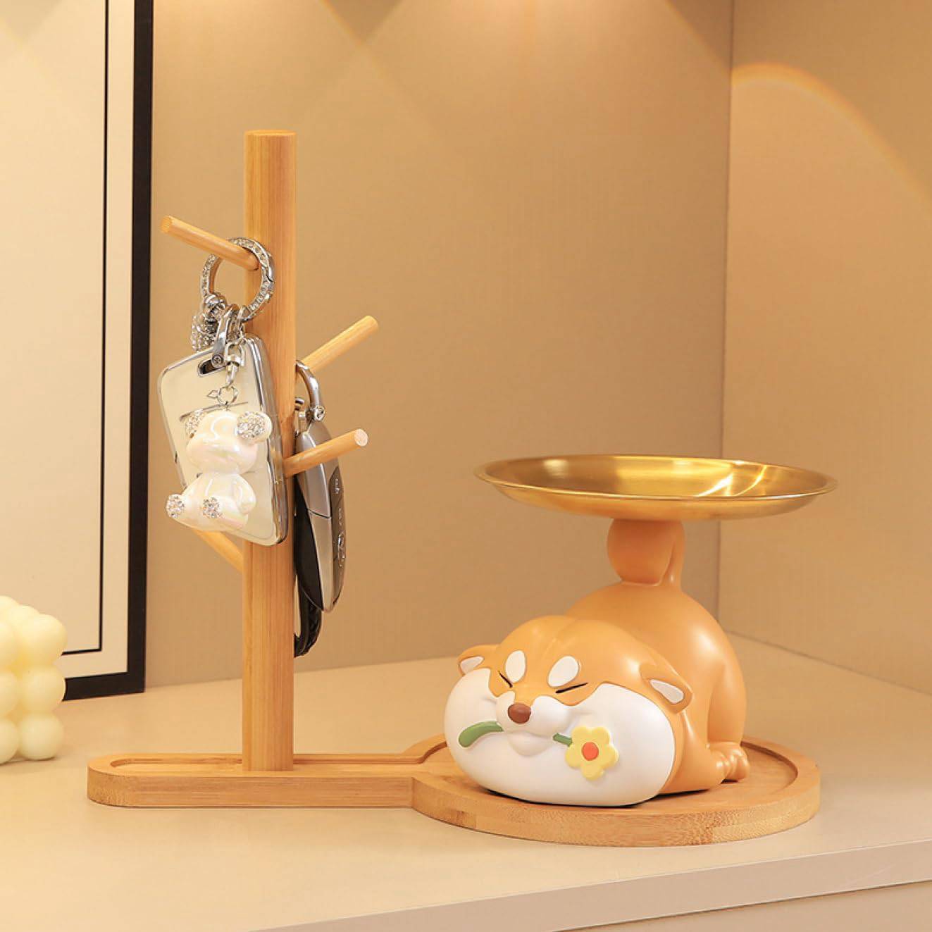 玄関 収納 小物入れ 鍵置き 鍵入れ ワンちゃん タイプ3 置き物 犬 オブジェ ホームテーブルデコレーション 小物収納ボックス F 樹脂製 キーの雑貨 ホルダ...