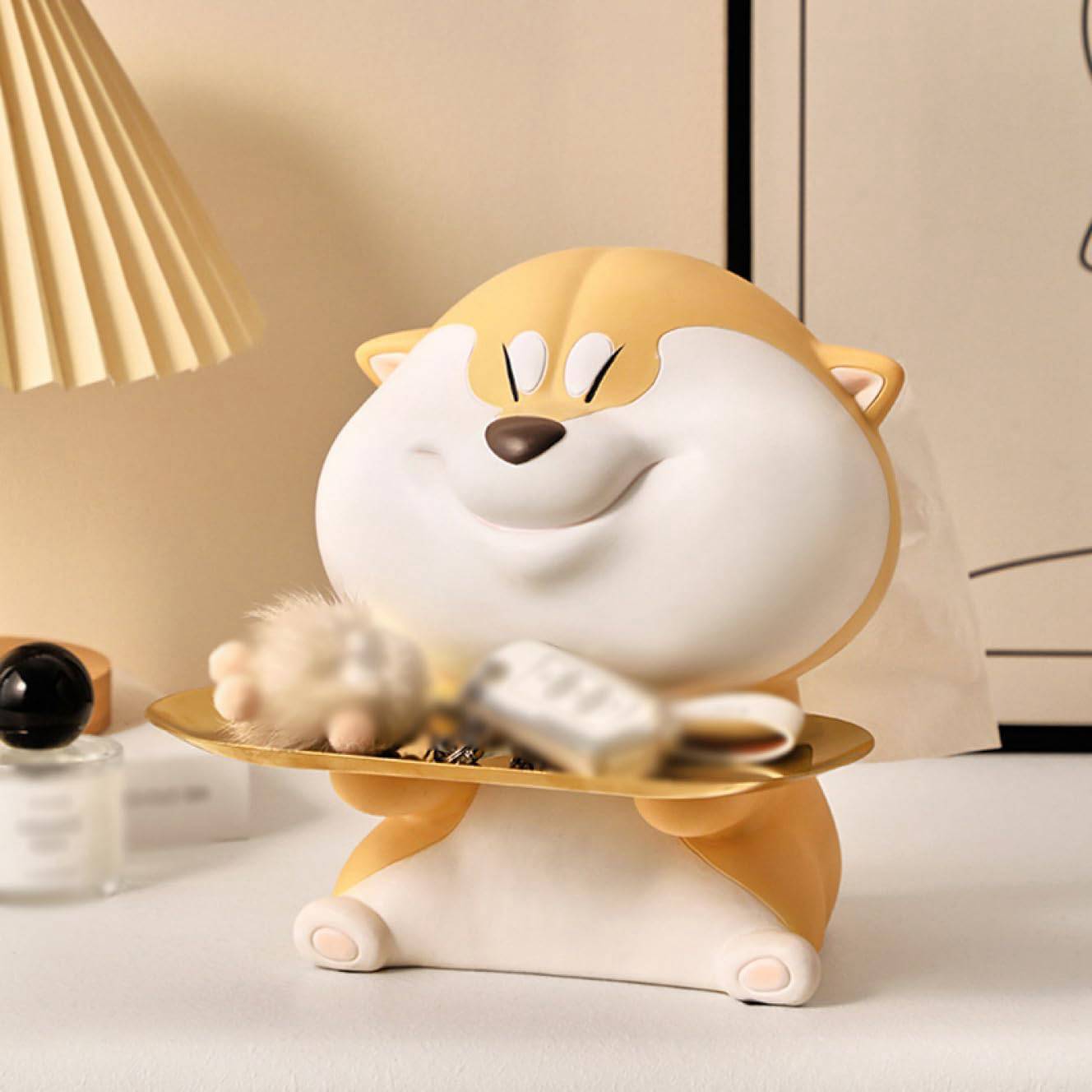 キー収納トレイ ねこの像 タイプ1 置物クラフト ジュエリー 雑貨ラックコインボックス 動物形状 ホーム 彫刻 装飾 玄関収納 卓上収納 ナイトスタンドオーガナ...