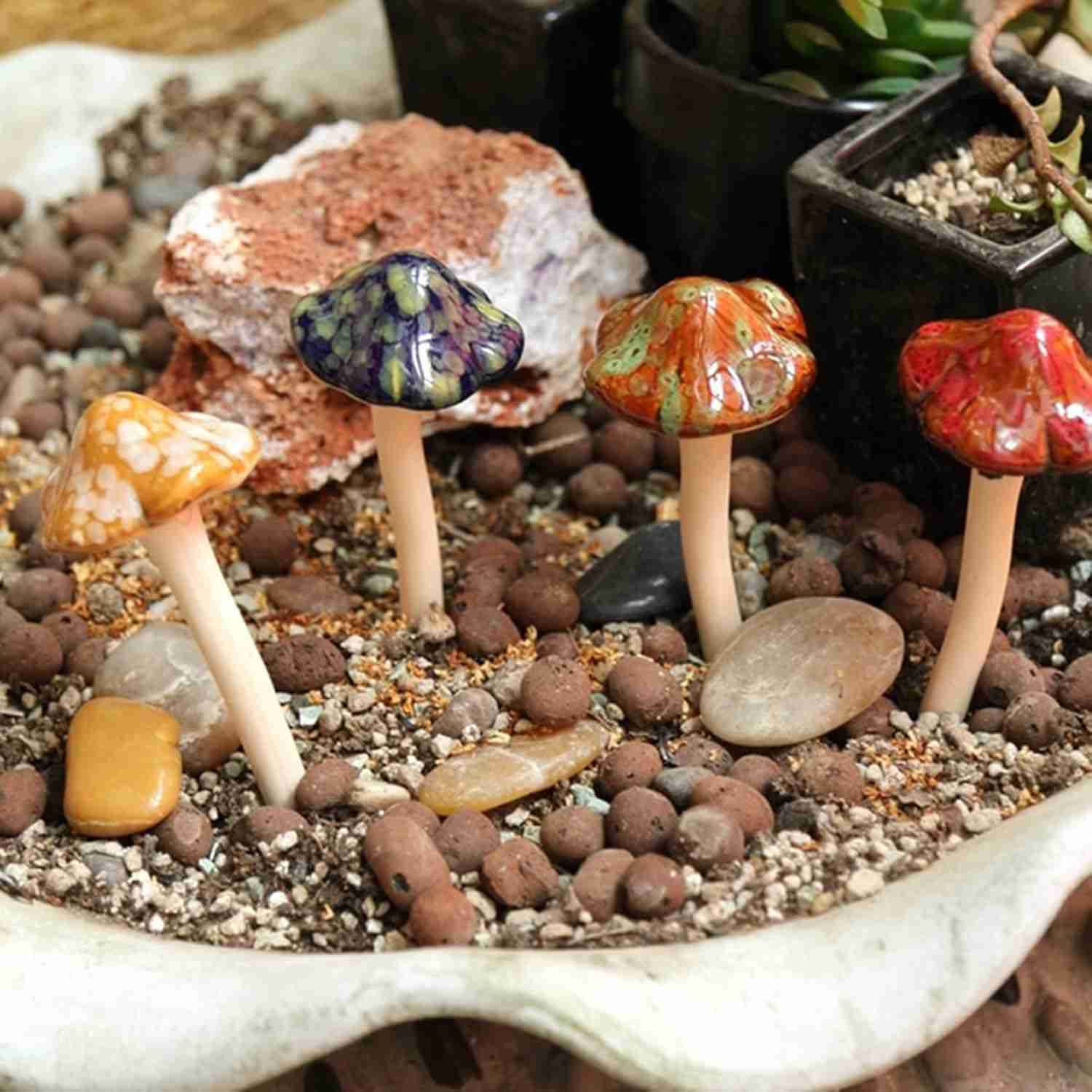 ガーデンオーナメント 置物 ガーデン F 屋外 置き物 陶器 マッシュルーム 茸 キノコ タイプ3 装飾 屋外装飾キノコ ガーデニング セラミック 飾り 防水 ...