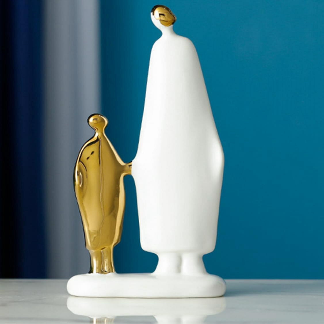 人形 オブジェ ゴールド 置物 インテリア モダン アート 彫刻 フィギュア 北欧風 装飾 F おしゃれ シンプル タイプ2 オシャレな置き物 マスコット 親子...