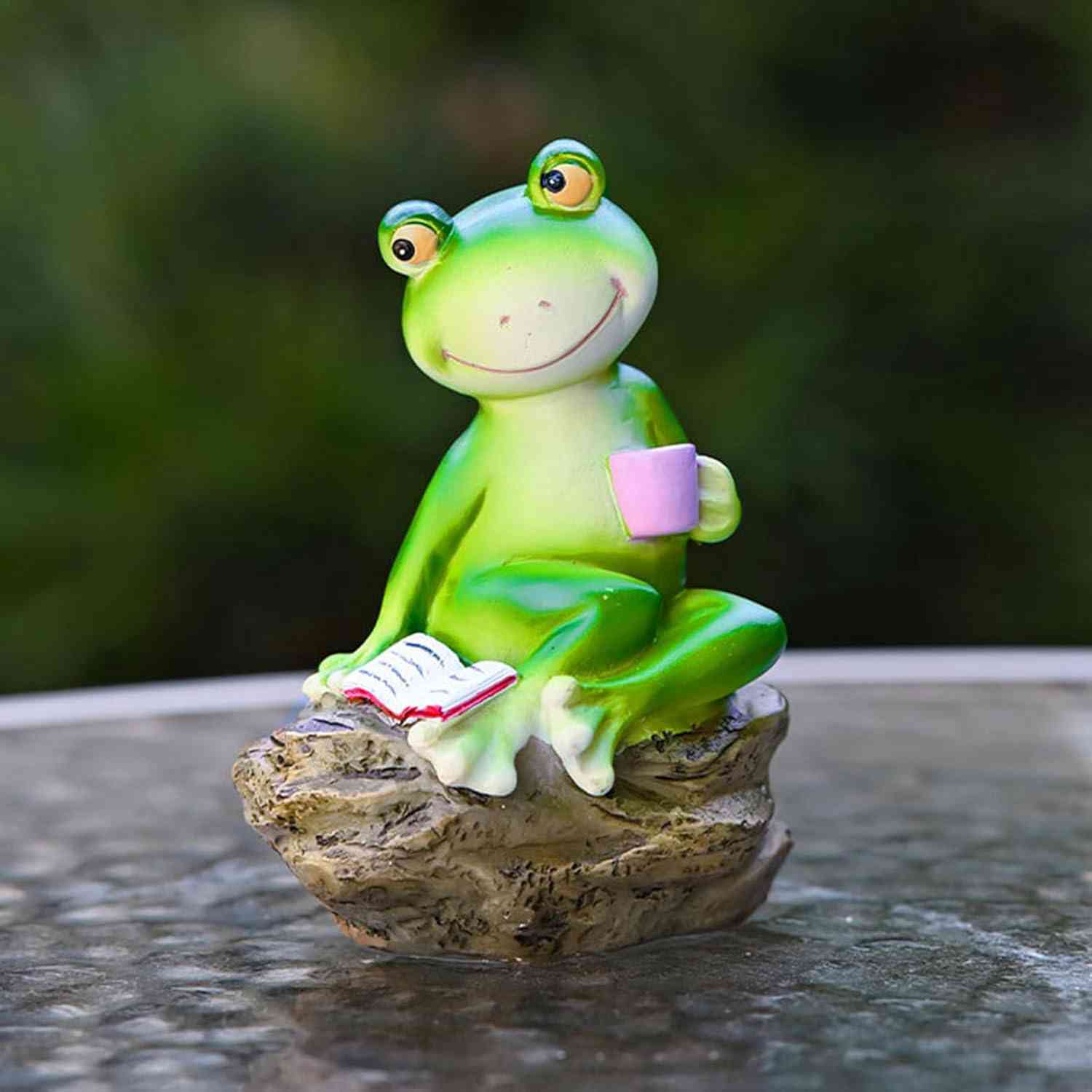 蛙 置物 樹脂 動物 タイプ3 ガーデニング雑貨 カエル 階段 庭 屋外 飾り プレゼント 動物の置物 オーナメント 樹脂製 ホーム パティオ オフィス用 花壇...