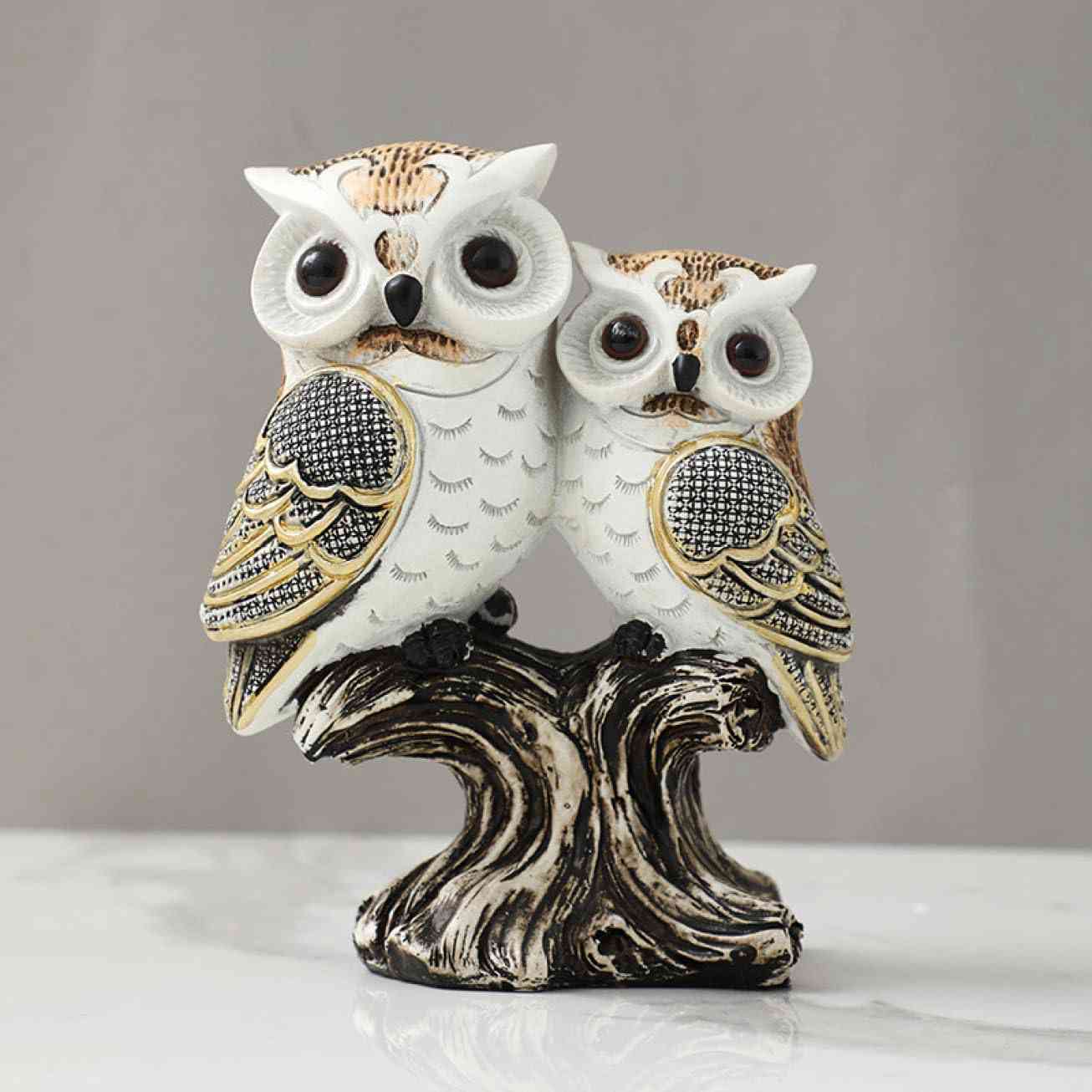 フクロウの置物 ふくろう 置物 フクロウの像 マスコット オブジェ かわいい 室内装飾 梟 玄関 庭 レジン フクロウ インテリア タイプ4 樹脂 装飾 ミニチ...