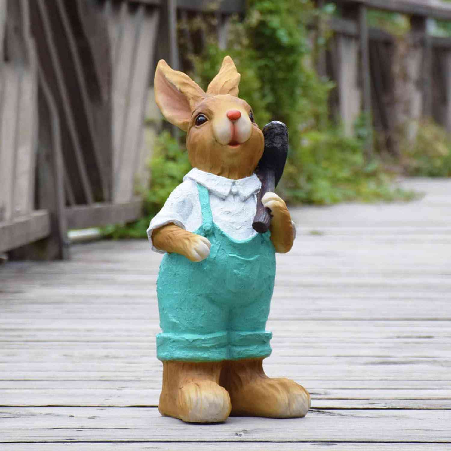 置物 ガーデンオーナメント タイプ10 精巧ポリ製オーナメント うさぎ 1個 ガーデン ガーデニング オブジェ 雑貨 兎 アンティーク 置き物 アニマルオブジェ...