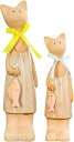 猫 ねこ 置物 工芸品 セラミック インテリア 飾り おしゃれ 可愛い 縁起物 オブジェ ギフト (ベージュ)(3)
