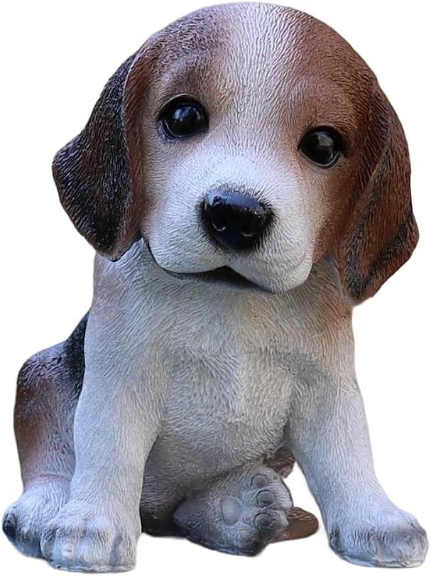 犬の置物 ビーグル レジン製 ガーデンオーナメント 車内アクセサリー ギフト 最適なプレゼント