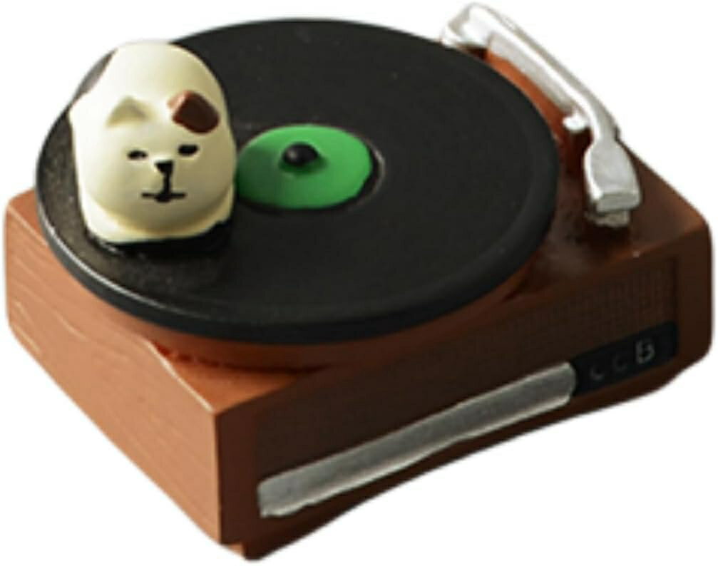 猫 レコードプレーヤー 置物 オシャレ 卓上 人気フィギュア 可愛い 面白い雑貨 動物 人気 おしゃれ