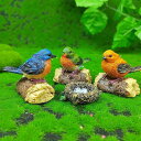 ガーデニング 置物 鳥 鳥の巣 雑貨 ガーデンオーナメント 動物 小鳥 インテリア ガーデン おしゃれ かわいい 4個セット
