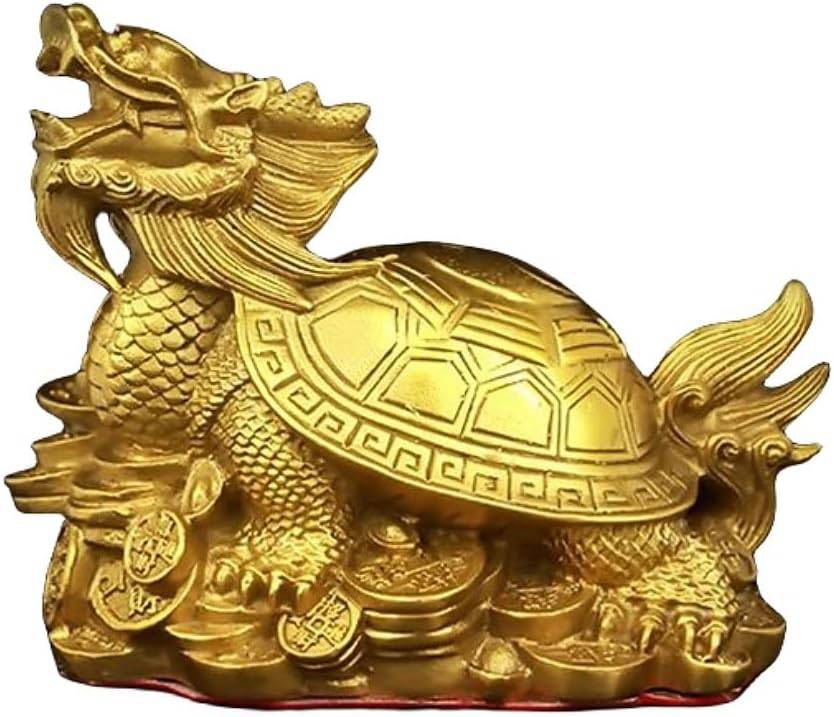 龍亀 ロングイ 銅製 真鍮 風水 風水グッズ 置物 金運 招財 財運 開運 商売繁盛 開運祈願 お守り 魔除け お礼 新年 贈り物 五帝銭おまけ付き