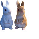 ガーデンオーナメント 置物 ラビット 2匹セット ガーデニング雑貨 オブジェ かわいい ガーデン うさぎ 樹脂 飾り 防水 耐久 プレゼント ギフト 部屋 お庭...
