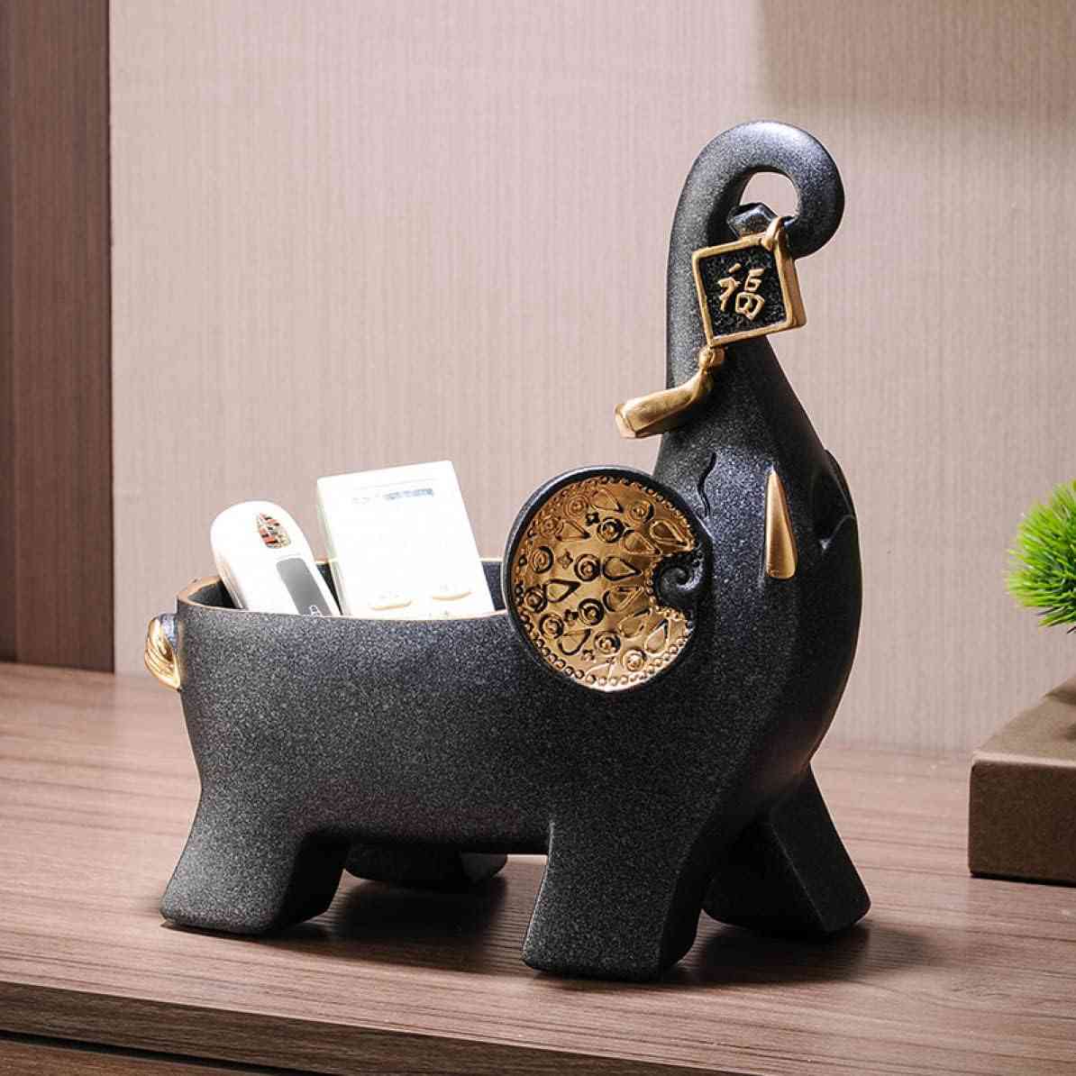 エレファントキーホルダー 収納 F クリエイティブ 玄関 雑貨 コンテナ 電話 コイン 鍵 玄関のハンコ キャンディー ジュエリー トレイ 樹脂 象 置物 キー...